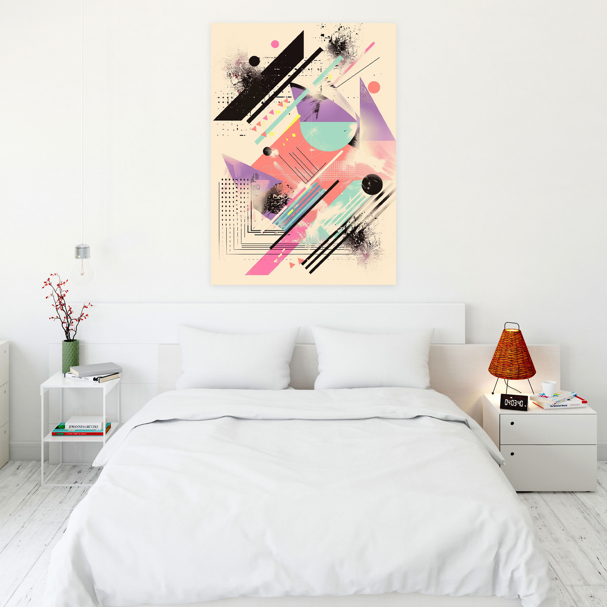 Andy Warhol Pastel Geometrik Şekiller Kanvas Tablo - Duvar Dekorasyonu Kanvas Kanvas Duvar Sanatı