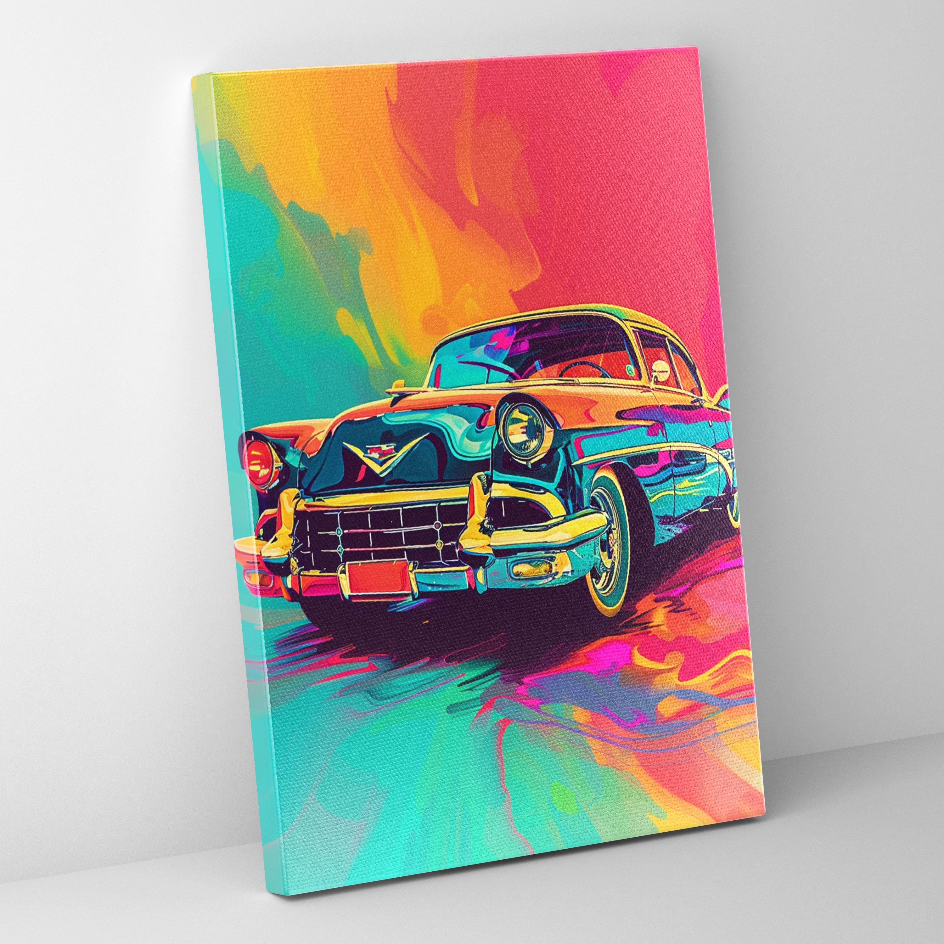 Andy Warhol Wall Art - Colorful Retro Car - Andy Warhol, Wall Art, Home Decoration, Andy Warhol