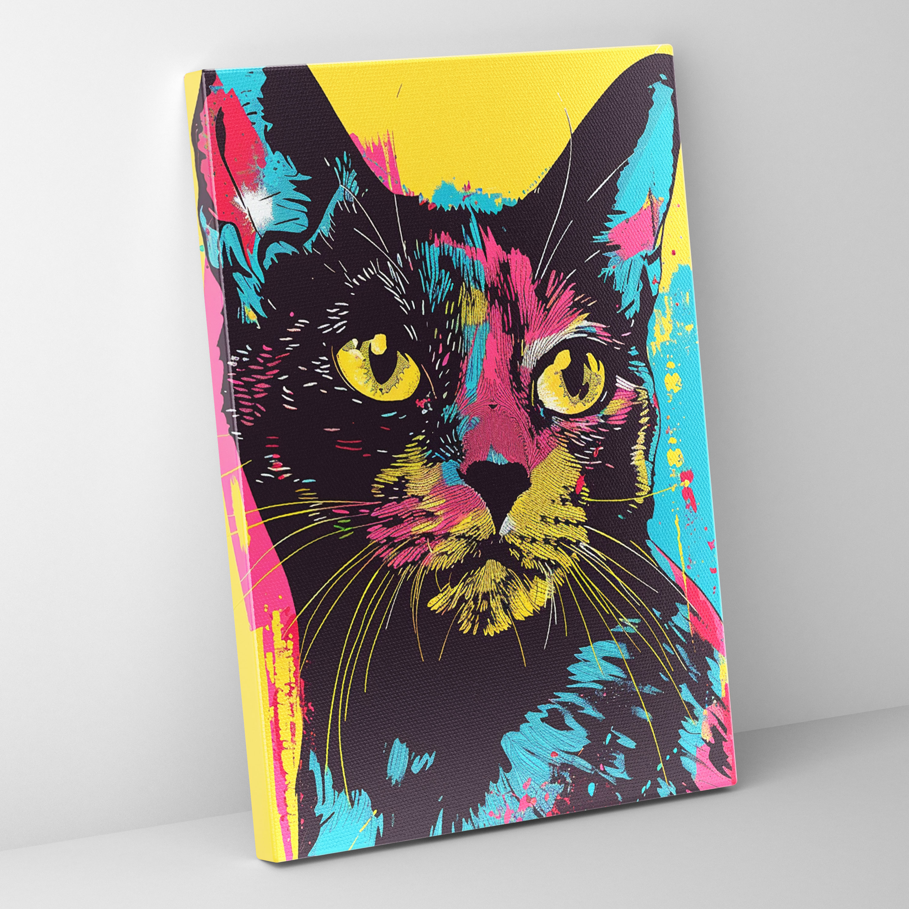 Andy Warhol Cat Canvas Print - Andy Warhol, Cat Illustration, Wall Decoration, Wall Art