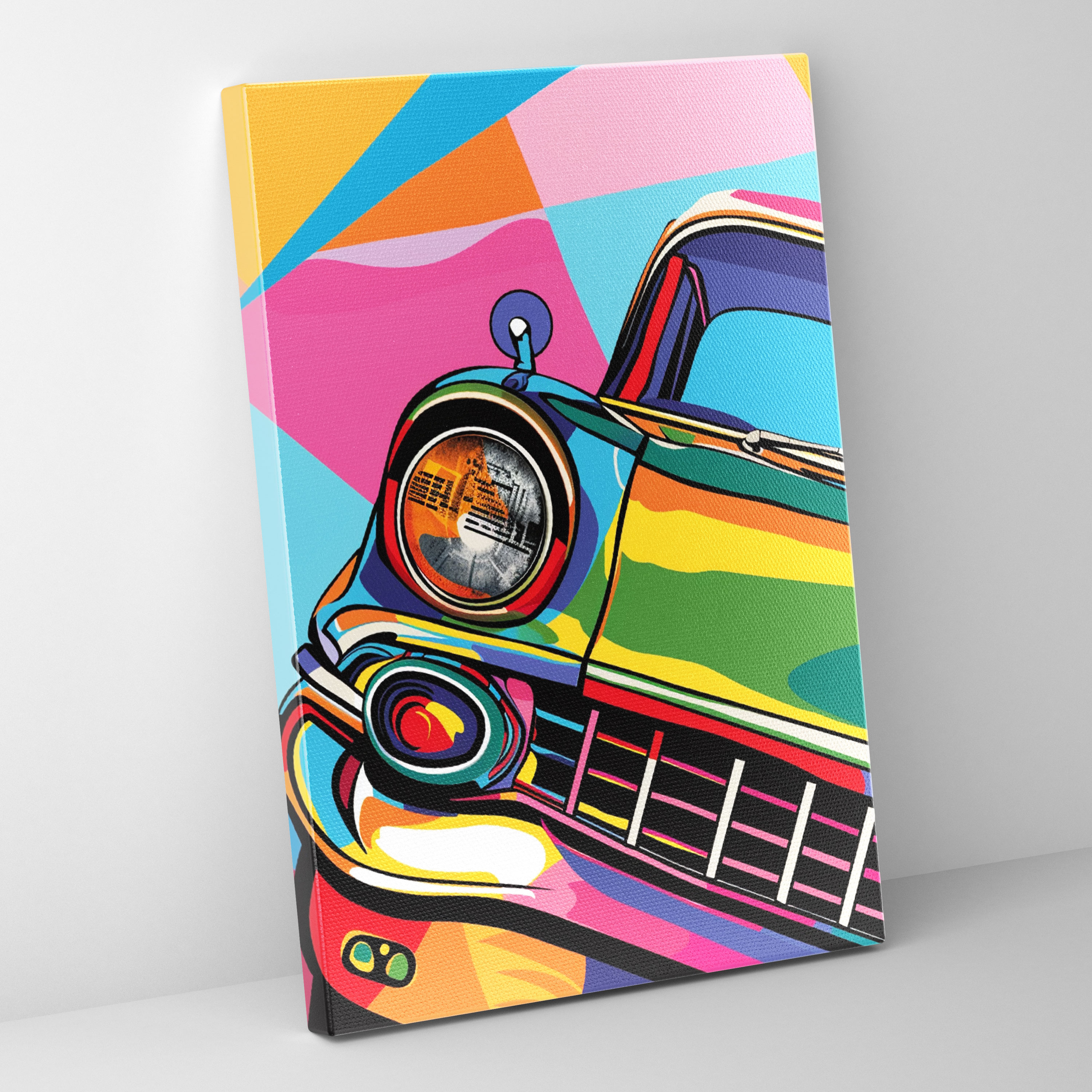 Andy Warhol Car Cartoon Canvas Print - Andy Warhol, Car, Colorful, Canvas Print