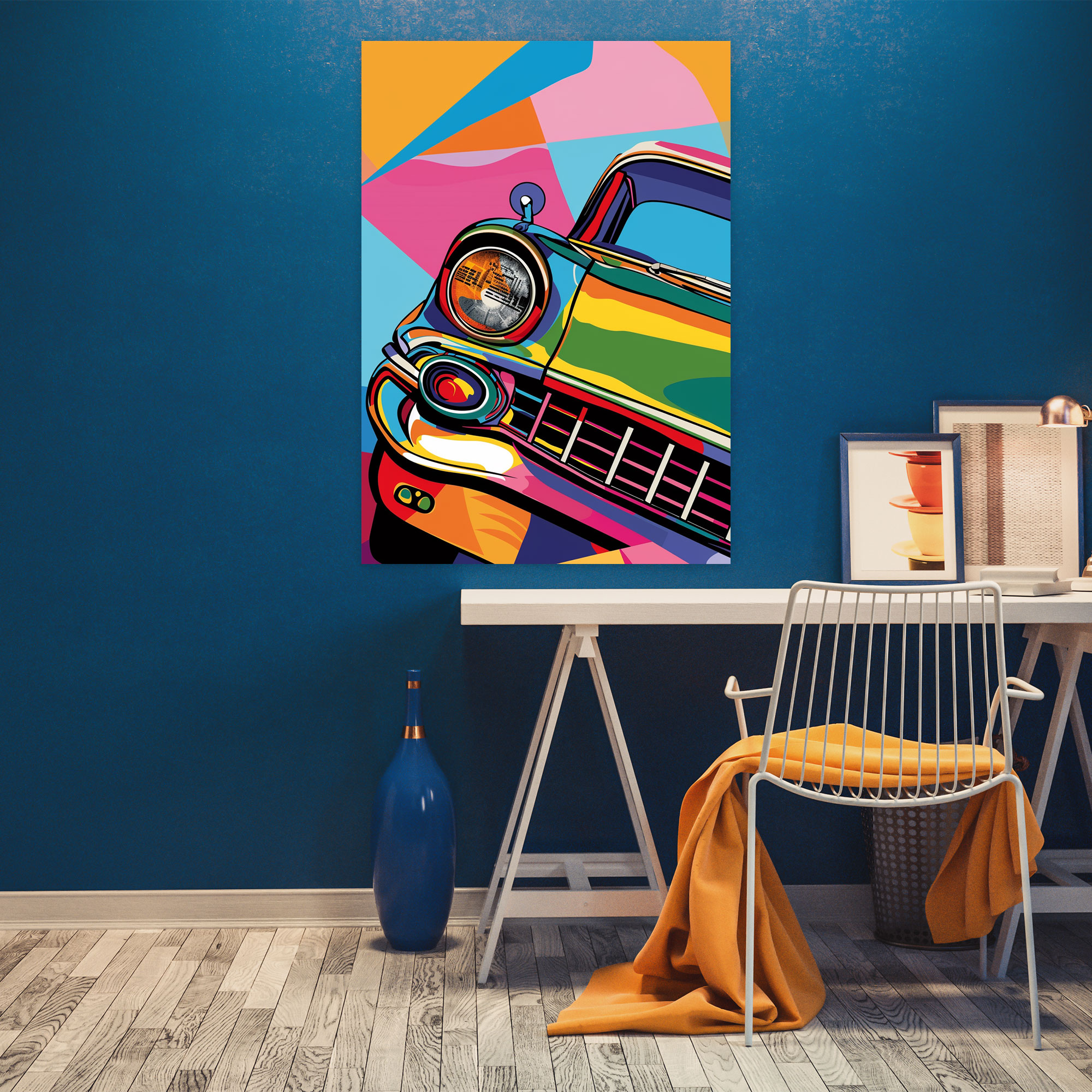 Andy Warhol Car Cartoon Canvas Print - Andy Warhol, Car, Colorful, Canvas Print