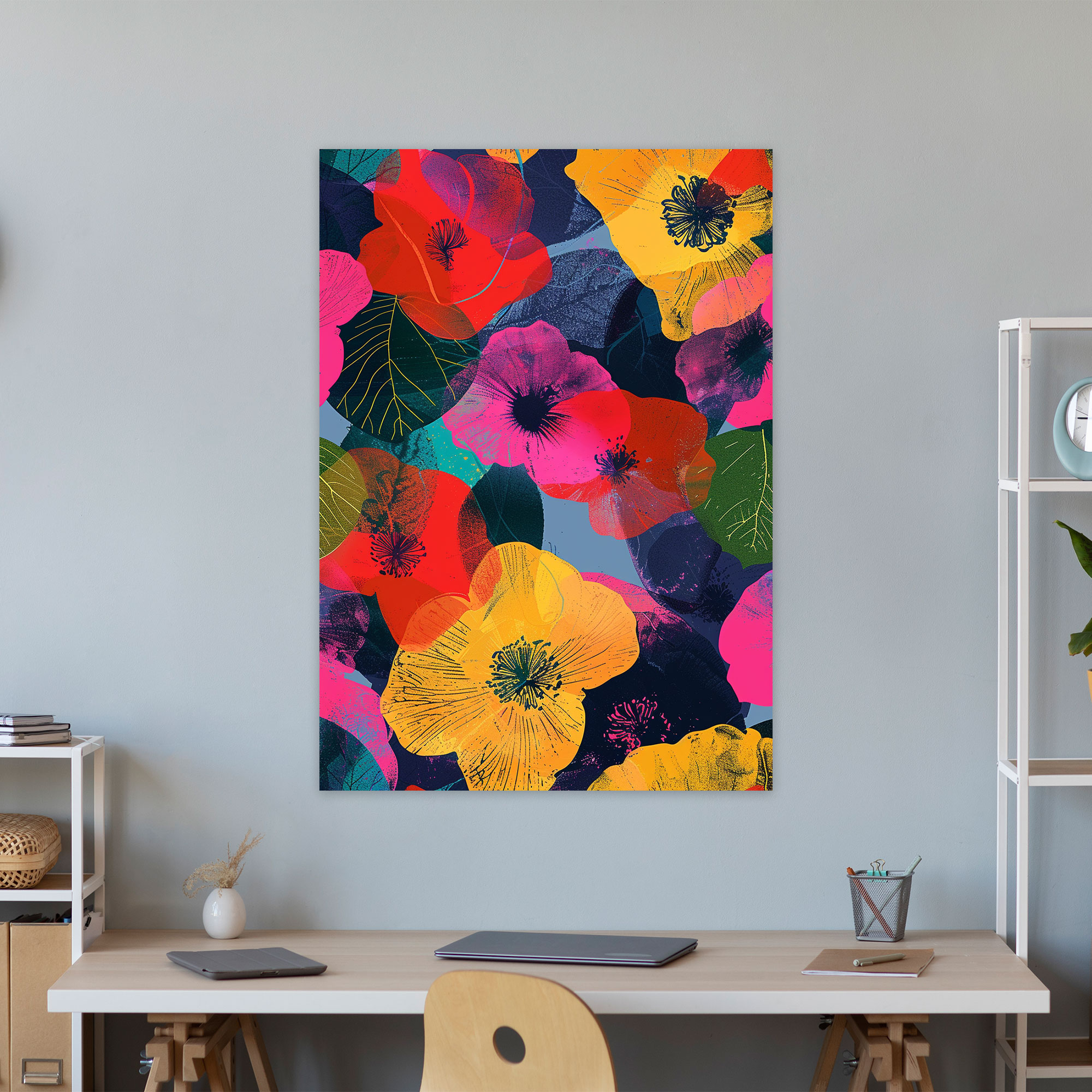 Andy Warhol Flower Pattern Wall Art - Andy Warhol, Geometric, Andy Warhol, Home Decoration