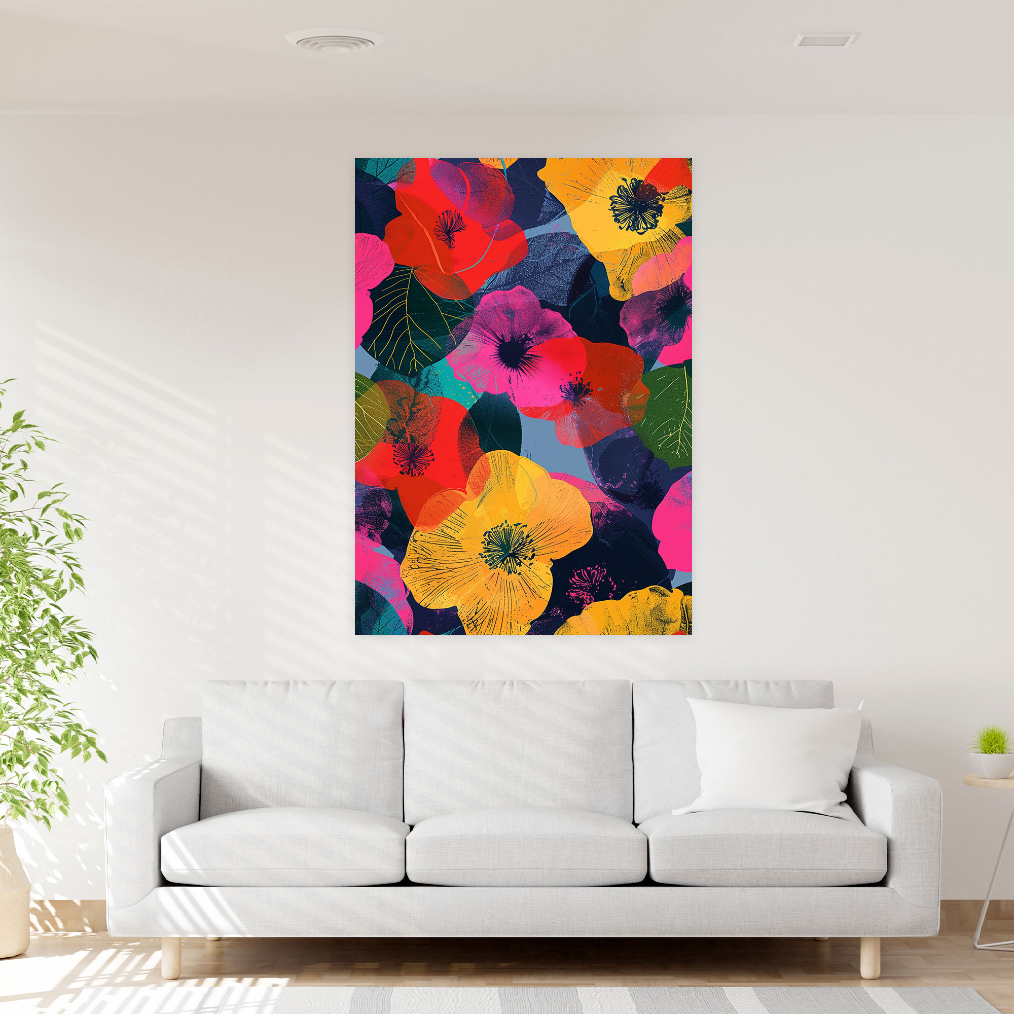 Andy Warhol Flower Pattern Wall Art - Andy Warhol, Geometric, Andy Warhol, Home Decoration