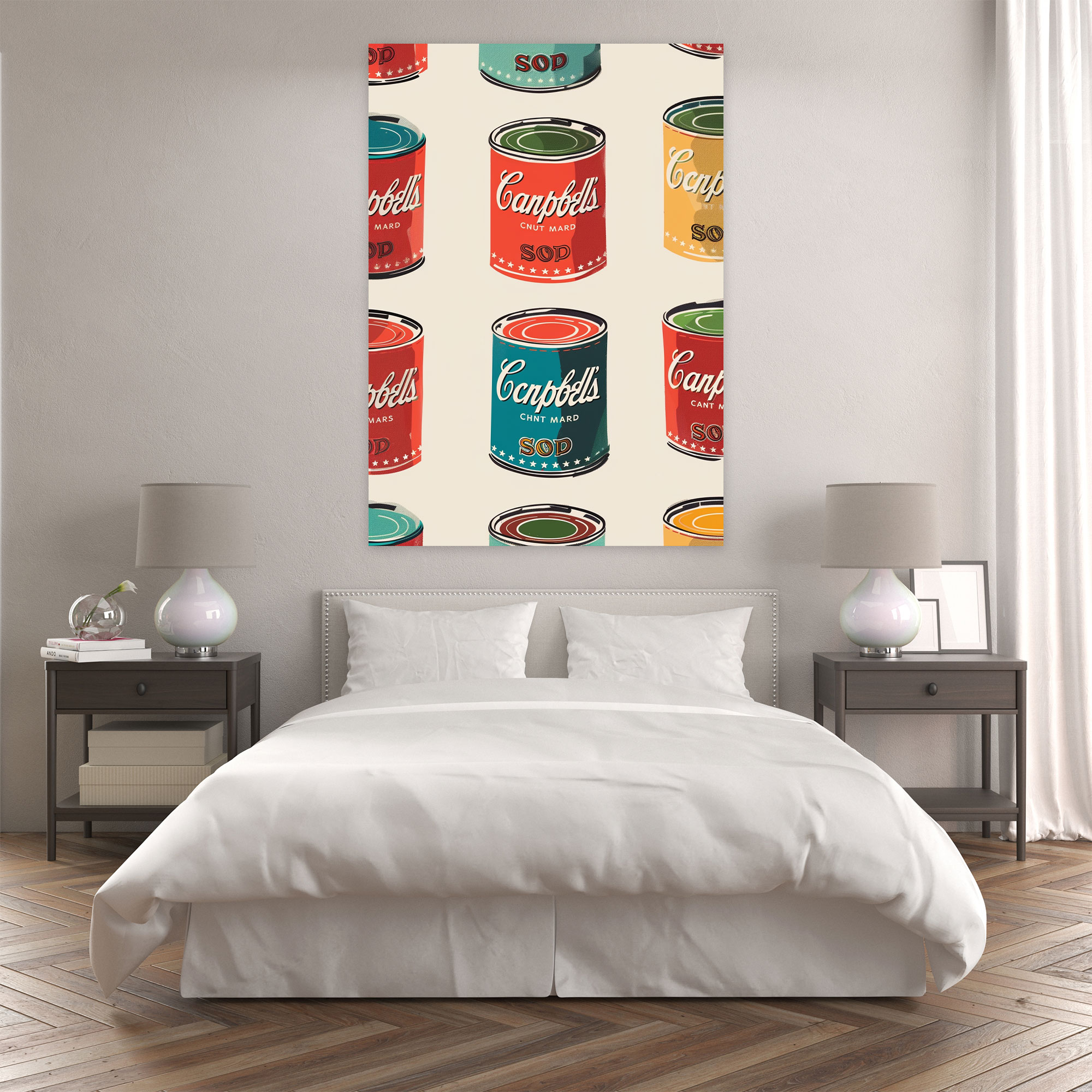 Andy Warhol Duvar Sanatı - Çorba Kutuları Grafik Tasarımı - Kanvas Tablo