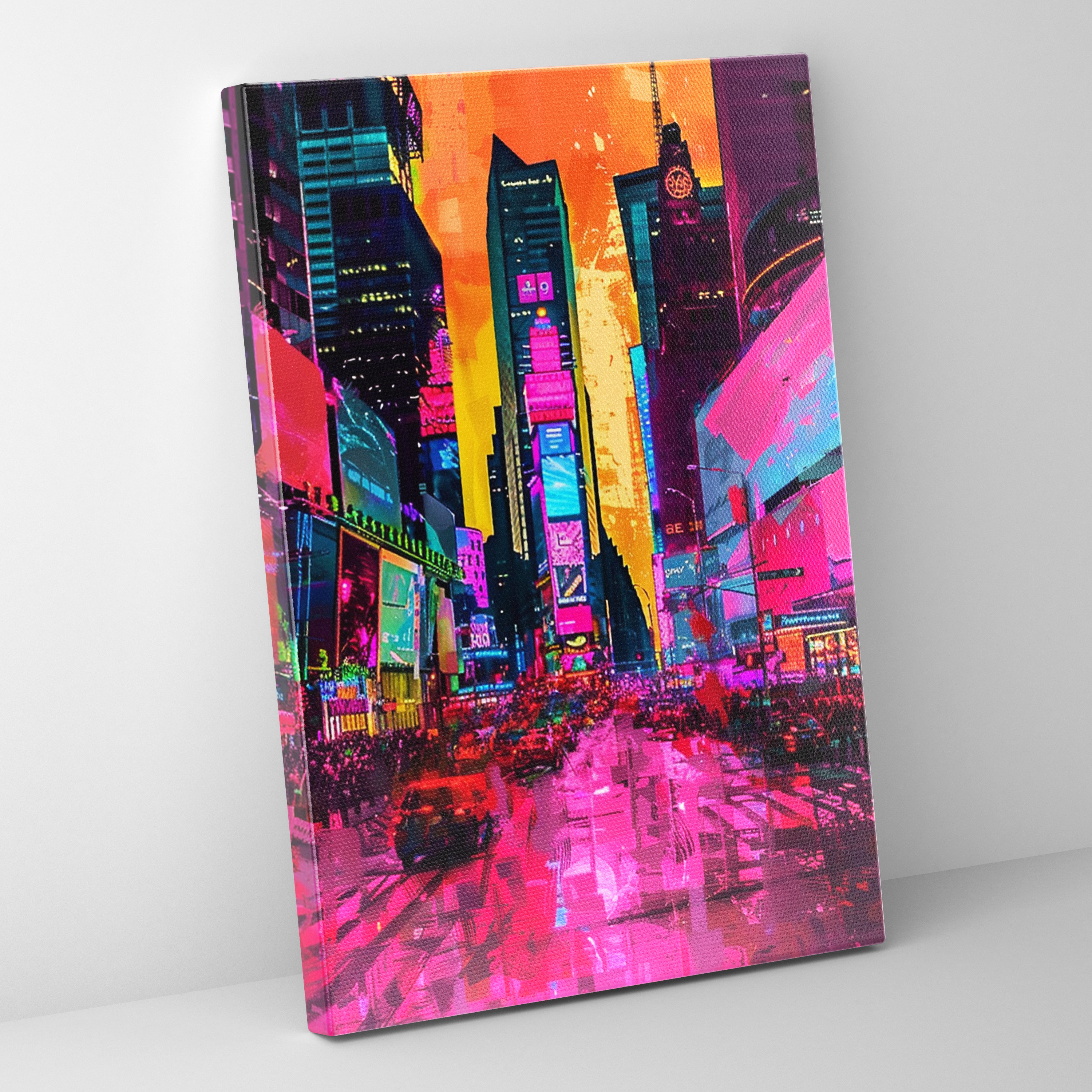 Andy Warhol Neon Cityscape Canvas Print - Andy Warhol, Andy Warhol, Canvas, Wall Decoration