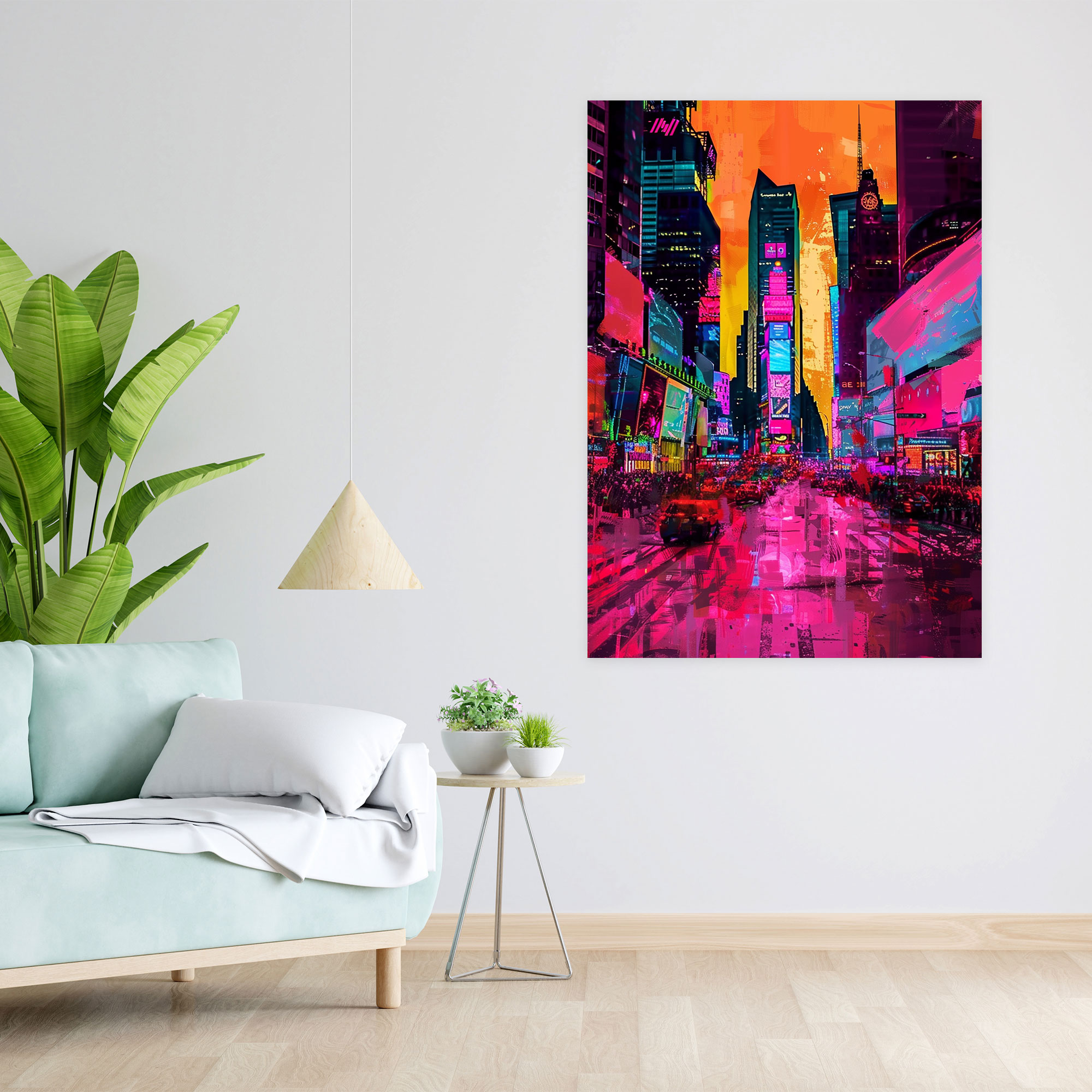 Andy Warhol Neon Cityscape Canvas Print - Andy Warhol, Andy Warhol, Canvas, Wall Decoration
