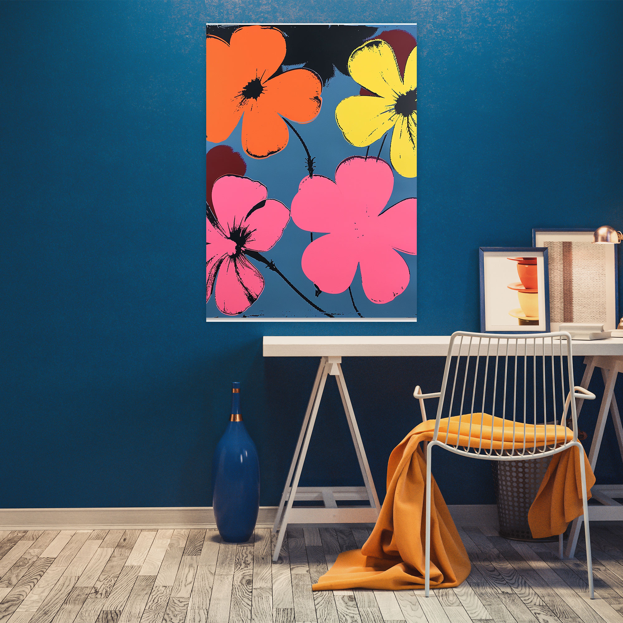 Andy Warhol Flowers Canvas Print - Andy Warhol, Andy Warhol, Vibrant, Wall Art
