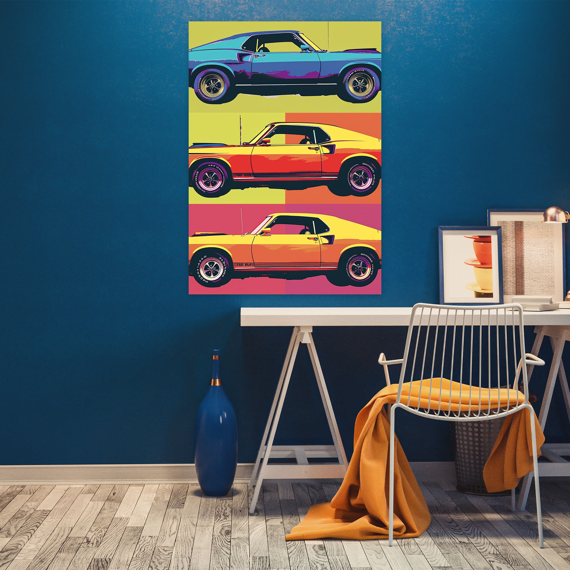 Andy Warhol Retro Cars Wall Art - Andy Warhol, Wall Art, Vintage, Wall Decoration