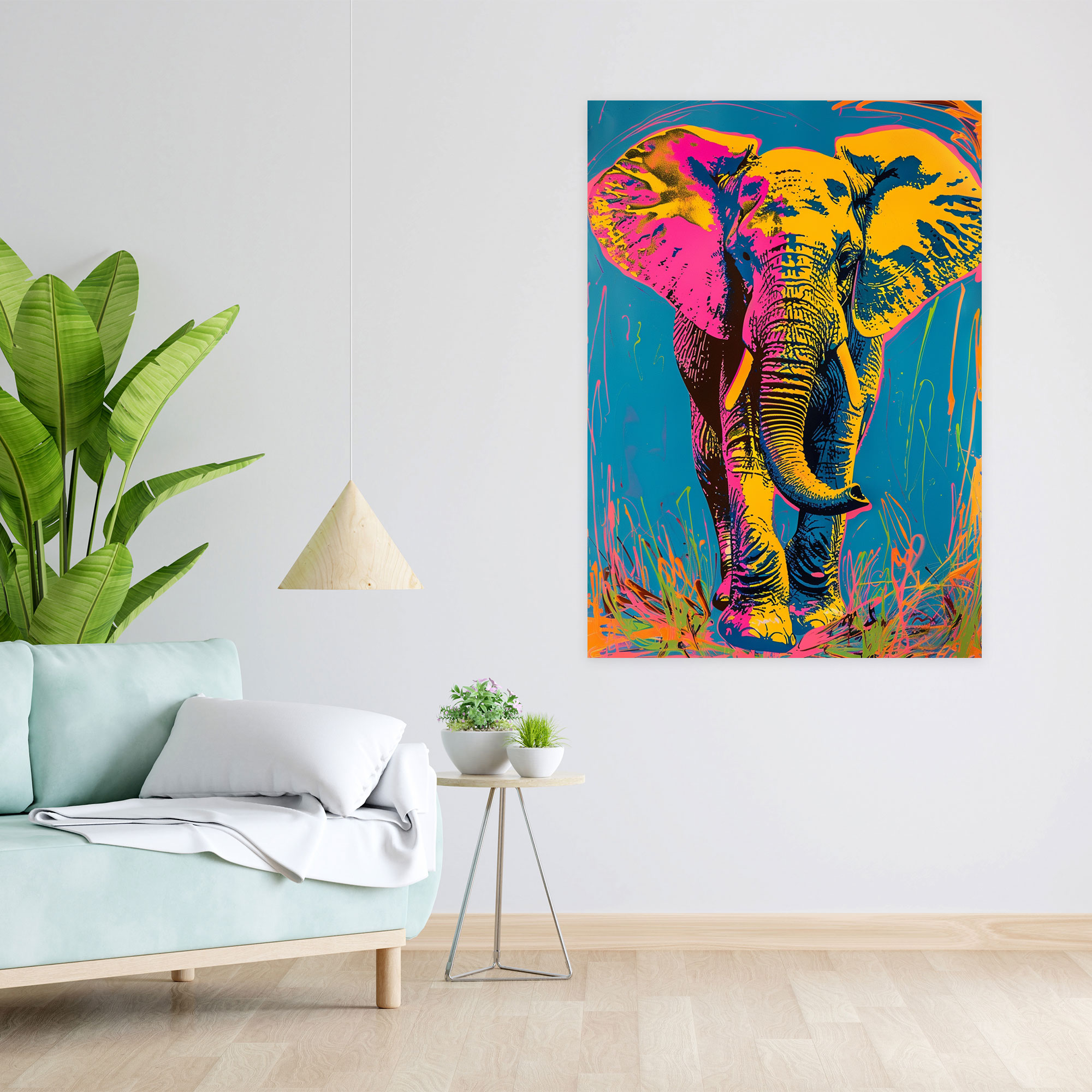 Andy Warhol Inspired Canvas Print - Whimsical Animals Wall Art - Andy Warhol, Canvas Print, Whimsical Animals, Vivid Colors