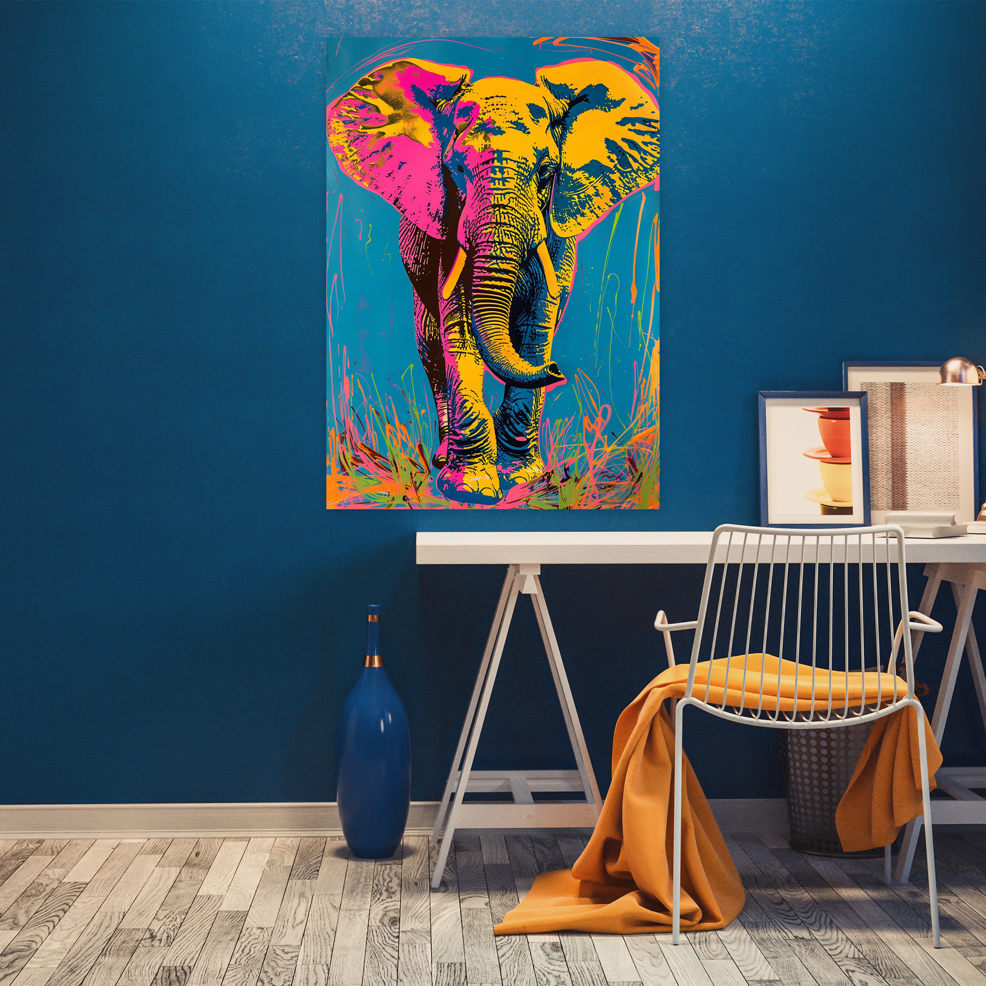 Andy Warhol Inspired Canvas Print - Whimsical Animals Wall Art - Andy Warhol, Canvas Print, Whimsical Animals, Vivid Colors