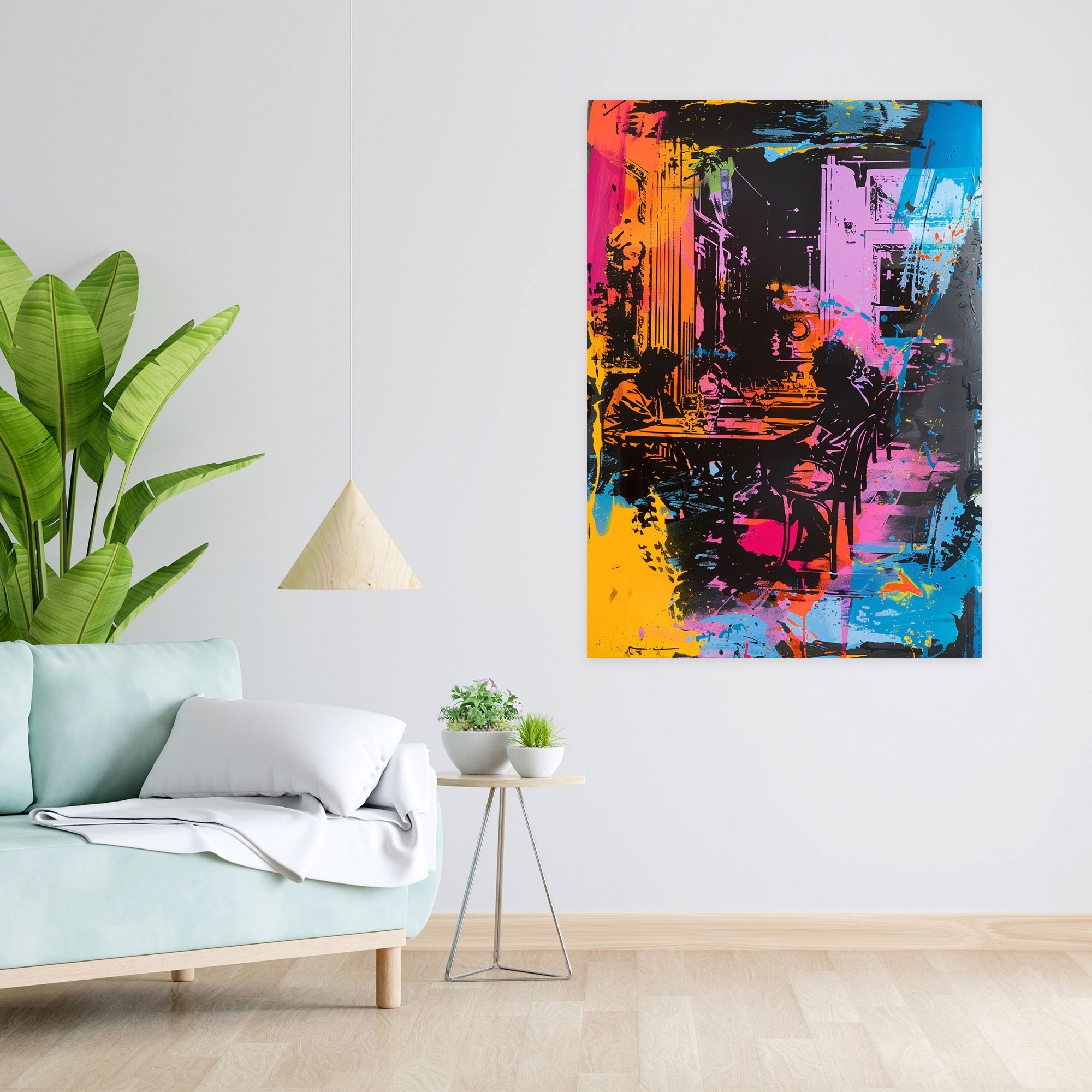 Colorful Chaos Warhol Factory Canvas Print - Andy Warhol Scene Wall Art - Andy Warhol, Warhol Factory Scene, Canvas Wall Art, Andy Warhol