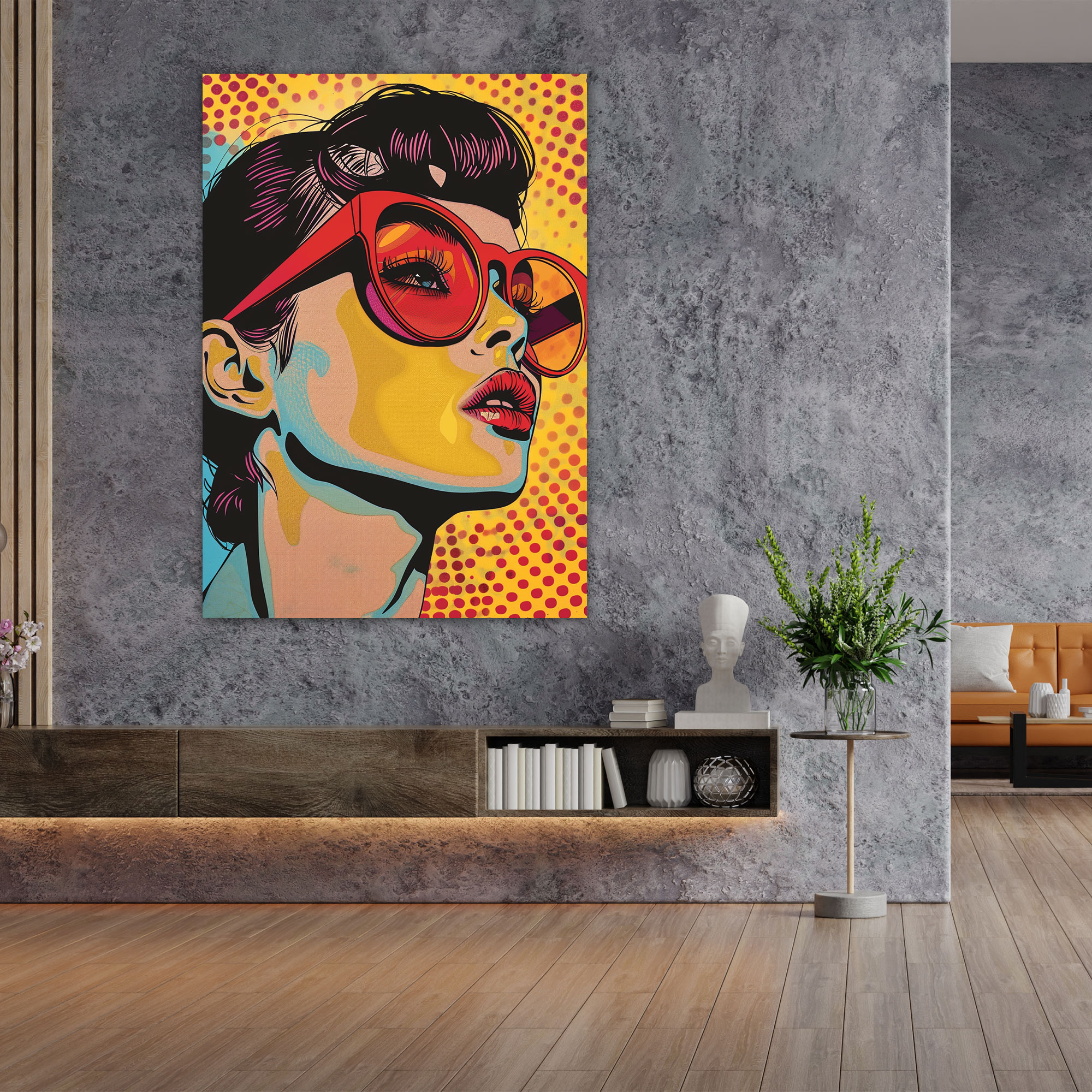 Retro Andy Warhol Tarzı Kanvas Tablo - Pop Art Çizgi Roman Duvar Sanatı - Pop Art Estetiği