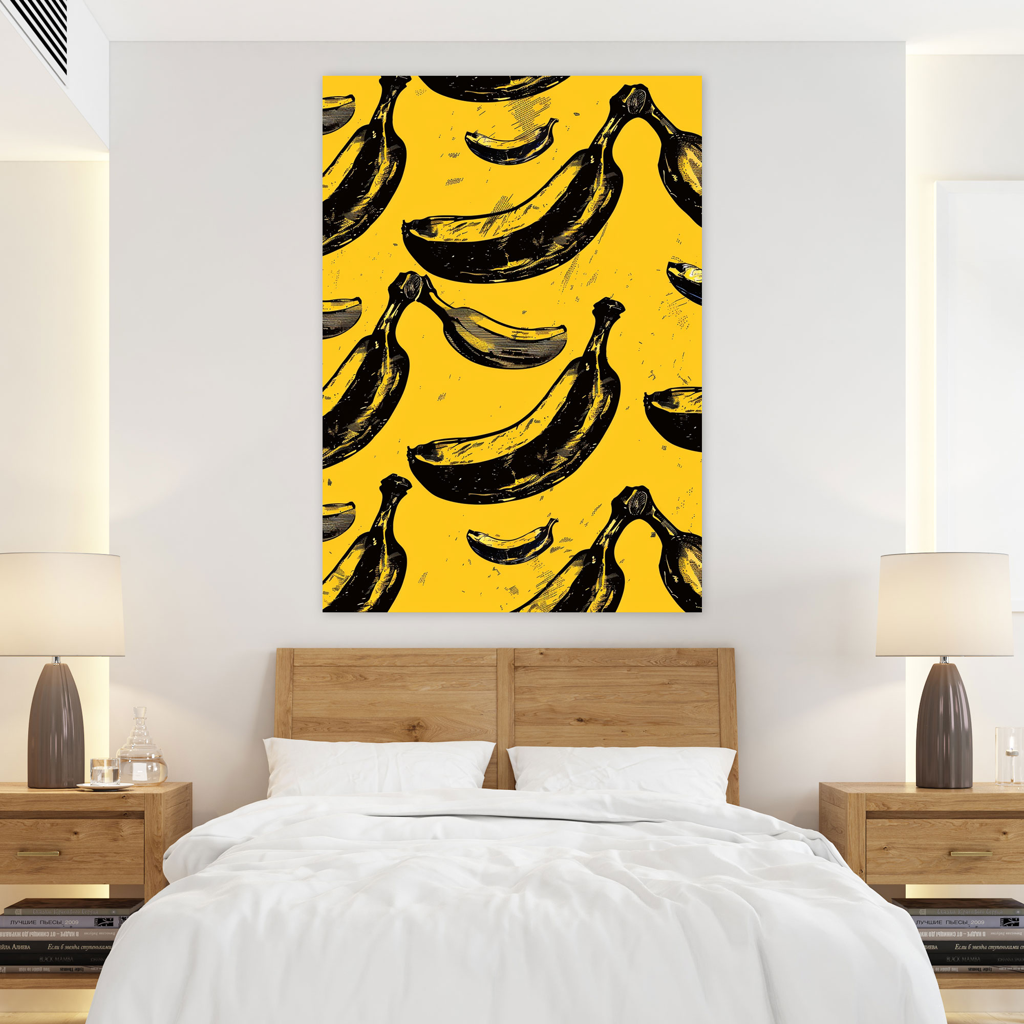 Andy Warhol Banana Pattern Canvas Print - Andy Warhol, Wall Art, Wall Decoration, Home Decoration