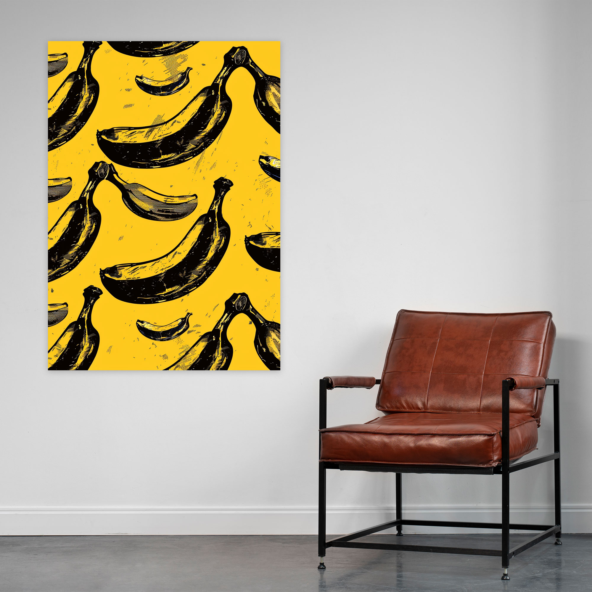 Andy Warhol Banana Pattern Canvas Print - Andy Warhol, Wall Art, Wall Decoration, Home Decoration