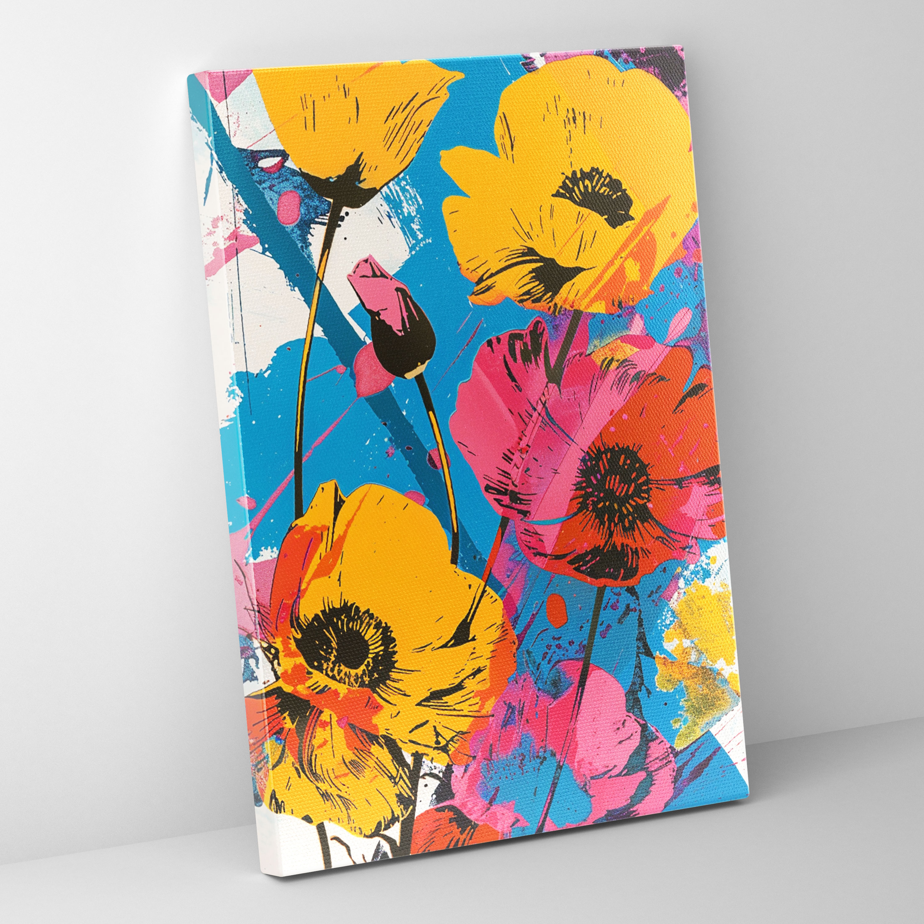 Andy Warhol Floral Canvas Print - Andy Warhol, Canvas Wall Art, Canvas Print, Canvas
