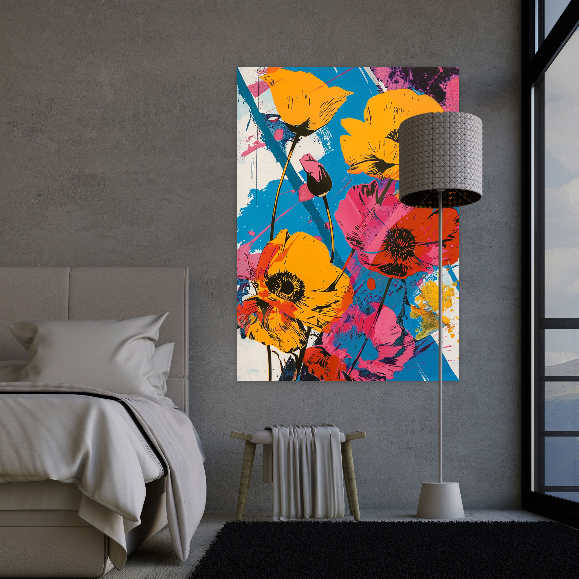 Andy Warhol Floral Canvas Print - Andy Warhol, Canvas Wall Art, Canvas Print, Canvas