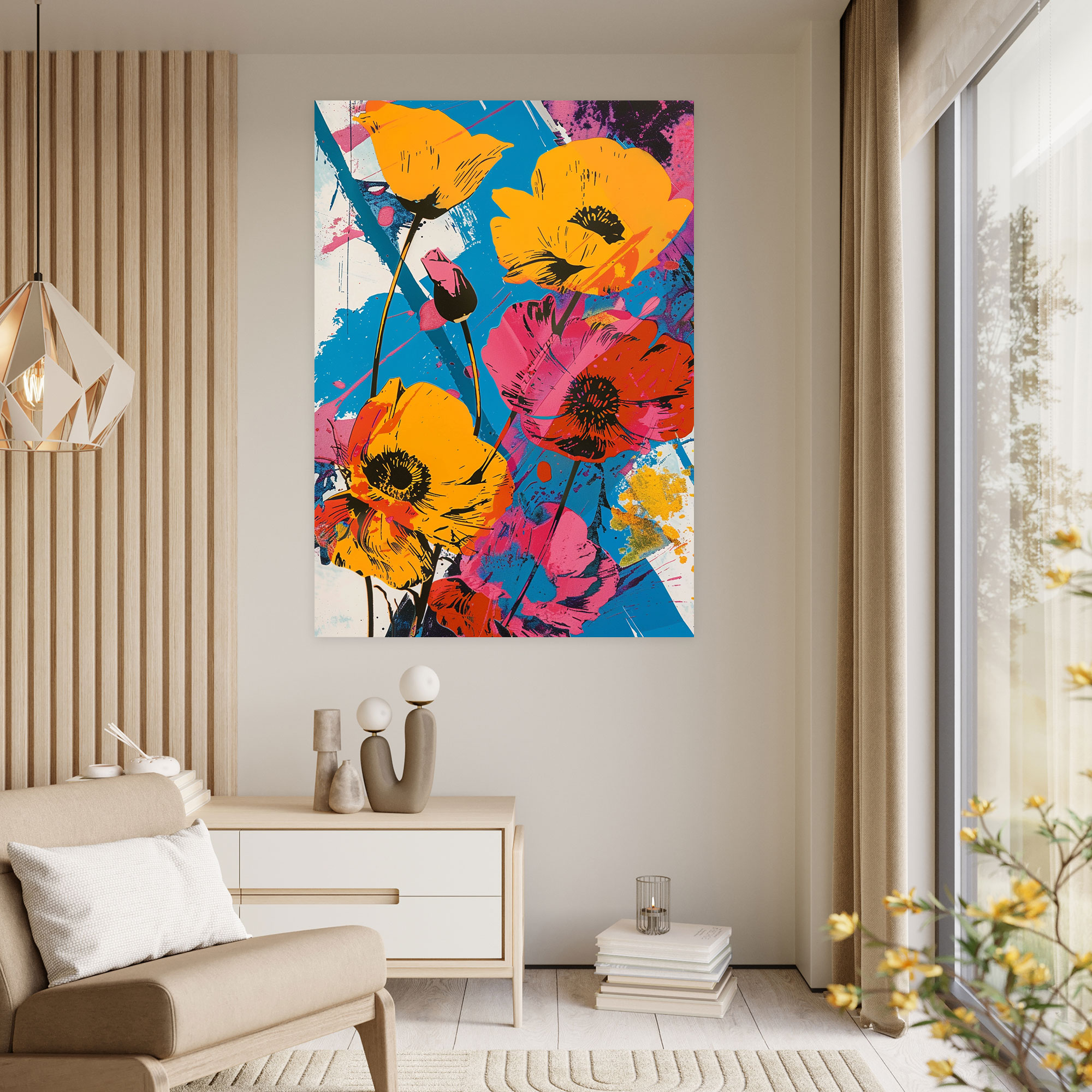 Andy Warhol Floral Canvas Print - Andy Warhol, Canvas Wall Art, Canvas Print, Canvas
