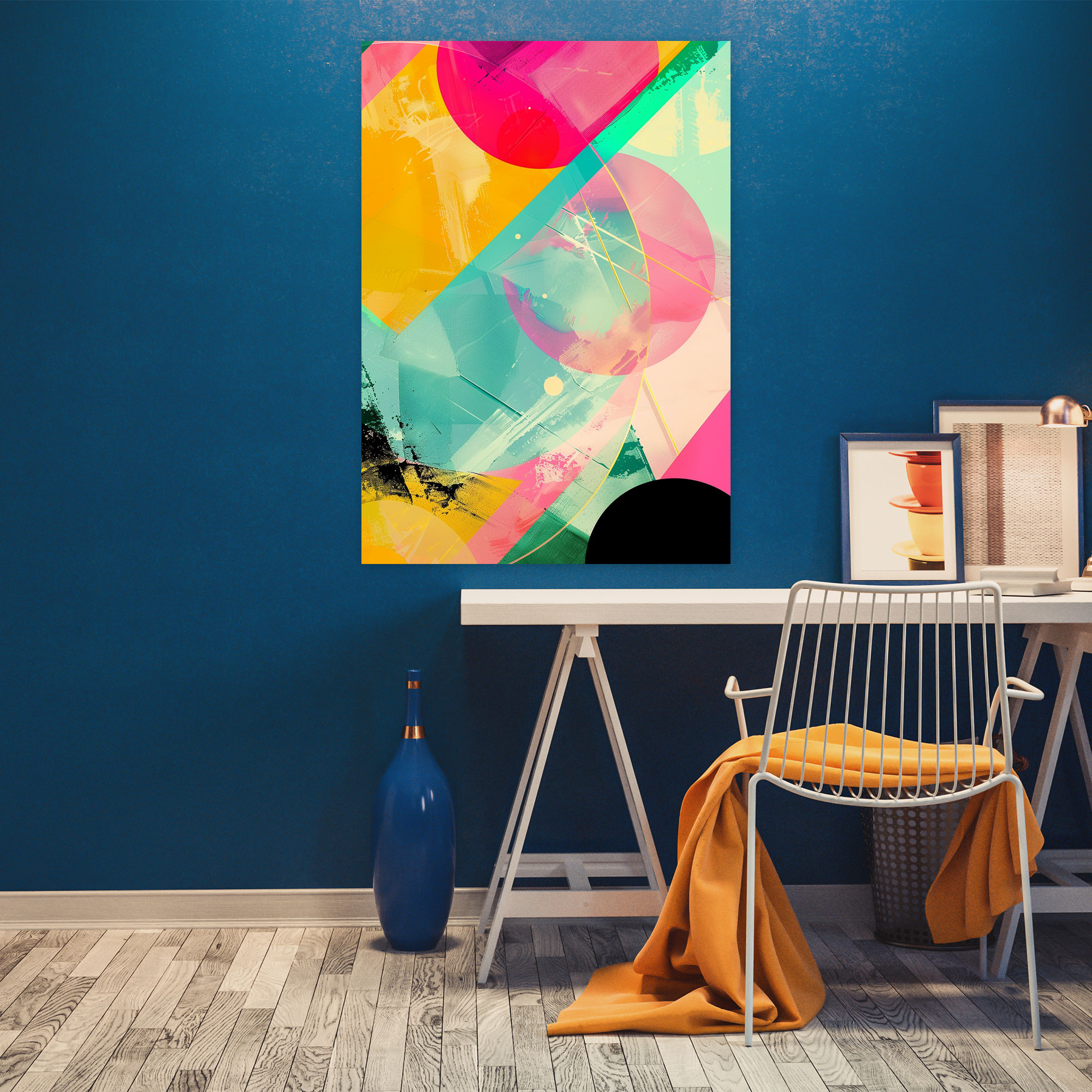 Andy Warhol Wall Art - Abstract Geometric Shapes In Bright Colors - Andy Warhol, Canvas, Canvas Wall Art, Wall Art