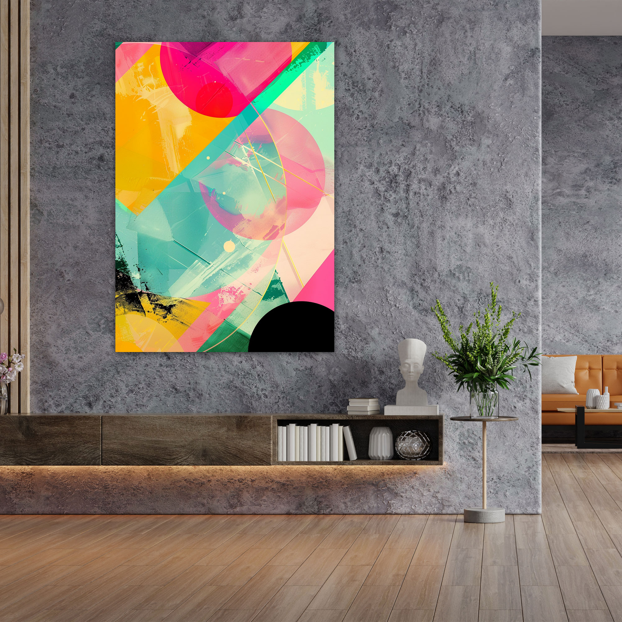 Andy Warhol Wall Art - Abstract Geometric Shapes In Bright Colors - Andy Warhol, Canvas, Canvas Wall Art, Wall Art