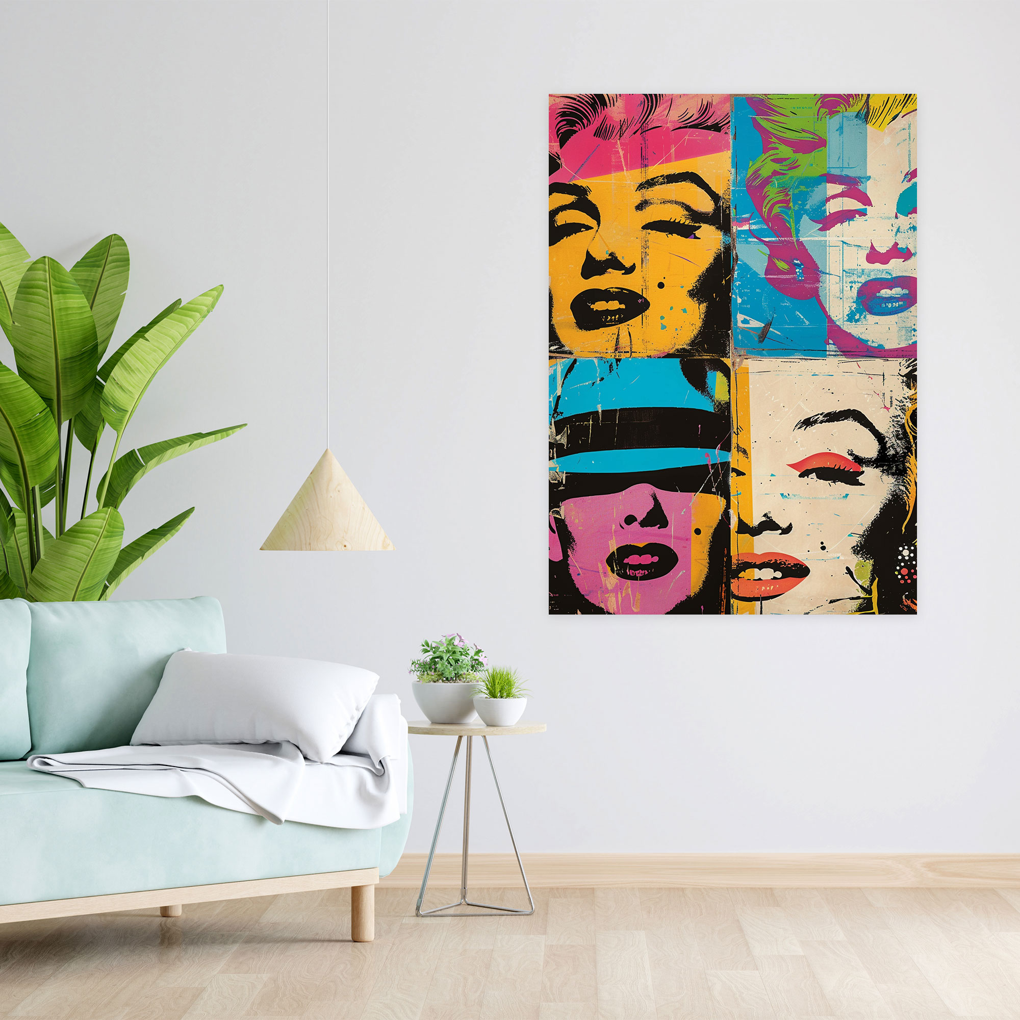 Andy Warhol Kanvas Tablo - Retro Çizgi Roman Tarzı Tasarım - Ev Dekorasyonu Kanvas Tablo