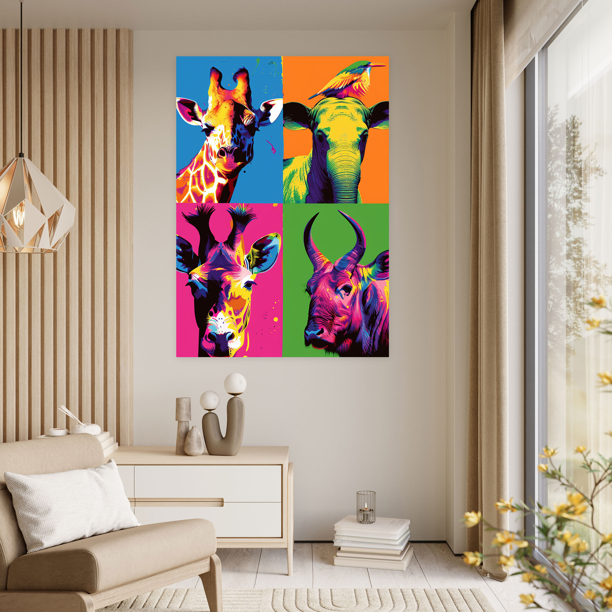 Andy Warhol Wall Art - Playful Illustration Of Animals In Vibrant Colors - Andy Warhol, Home Decoration, Andy Warhol, Wall Decoration