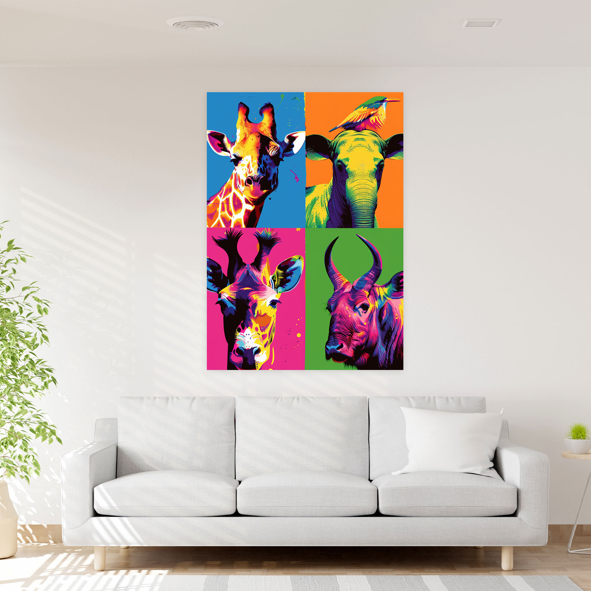 Andy Warhol Wall Art - Playful Illustration Of Animals In Vibrant Colors - Andy Warhol, Home Decoration, Andy Warhol, Wall Decoration