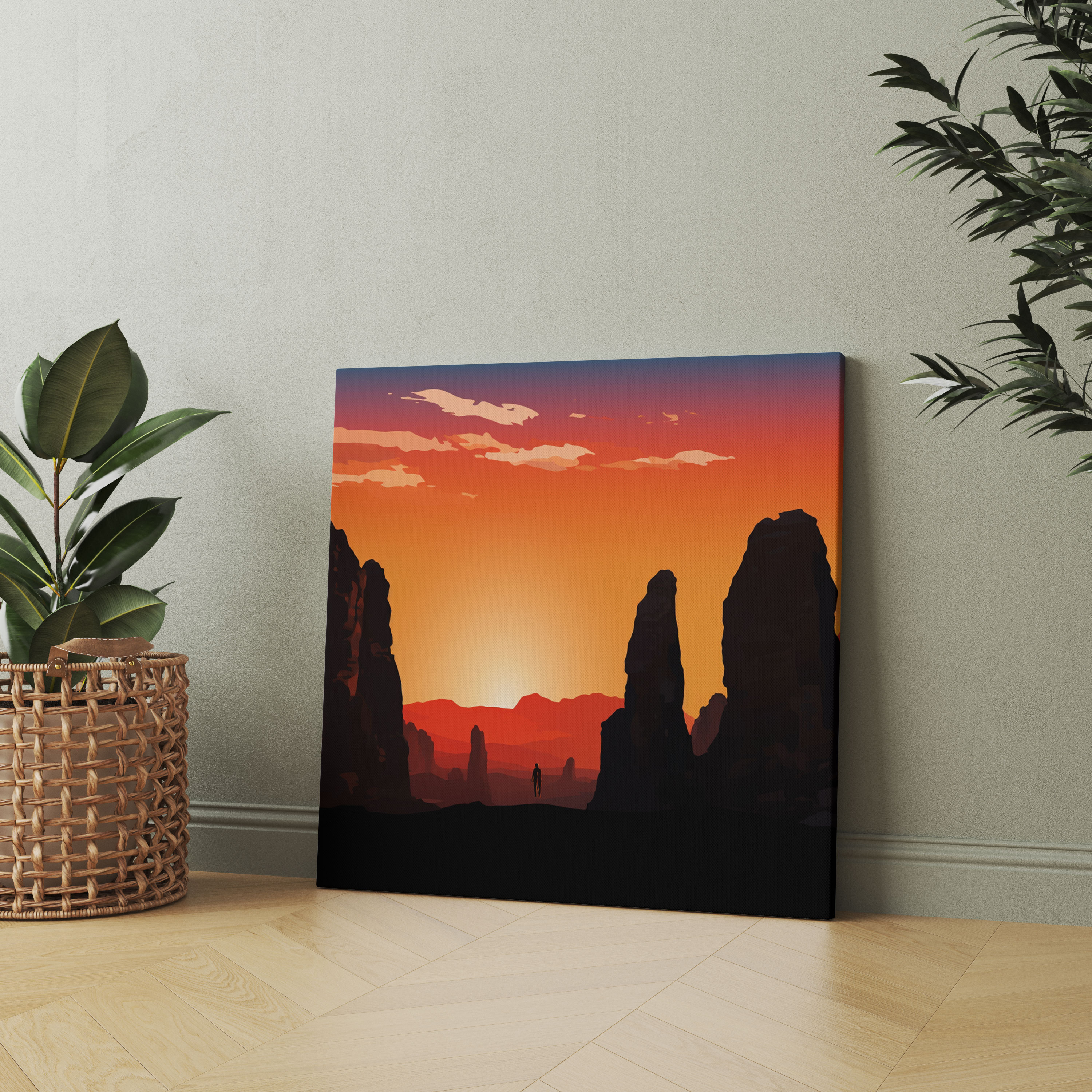 Anatolia Canvas Print - Fairy Chimney Sunset - Anatolia, Wall Art, Vibrant Sunset Sky, Enchanting Beauty
