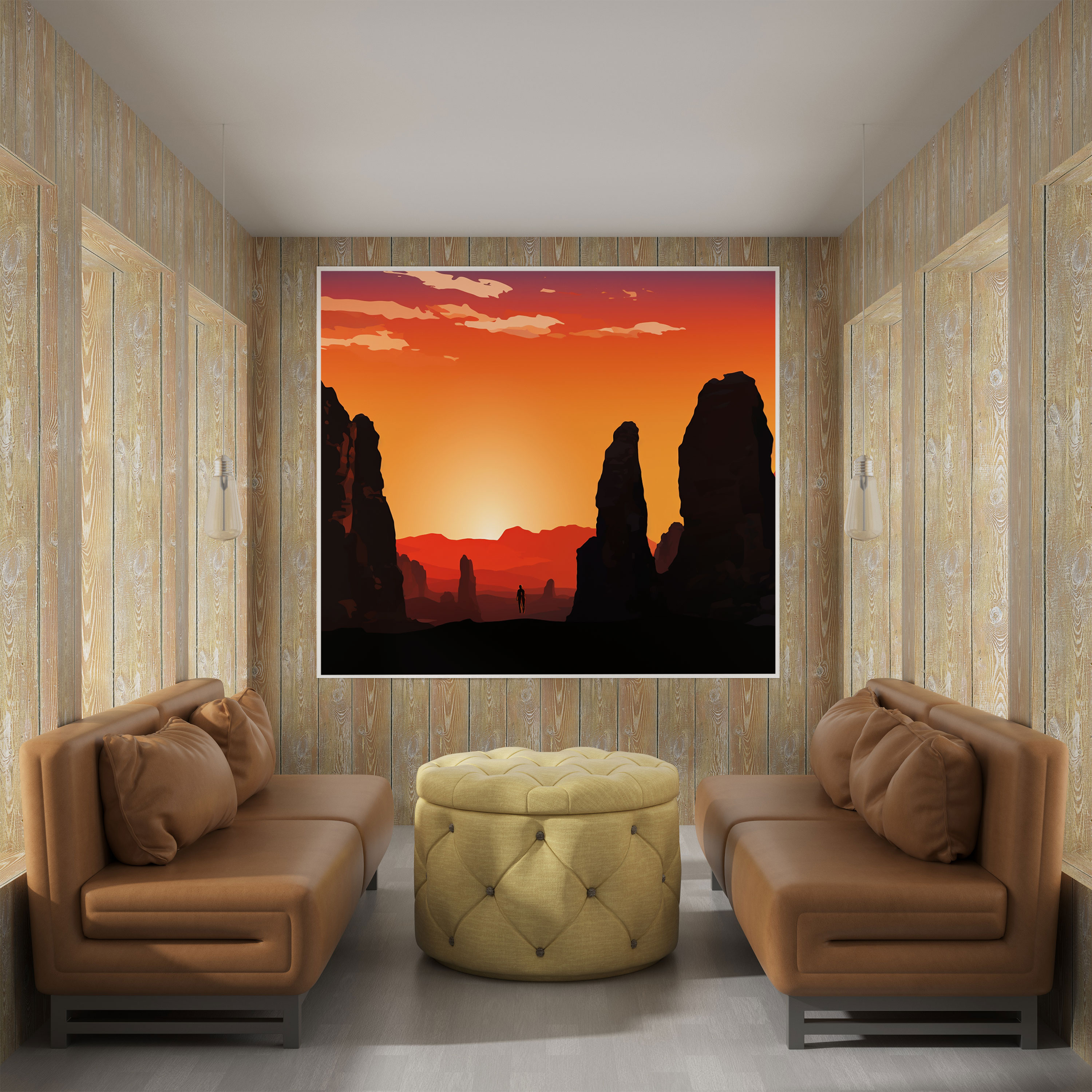Anatolia Canvas Print - Fairy Chimney Sunset - Anatolia, Wall Art, Vibrant Sunset Sky, Enchanting Beauty