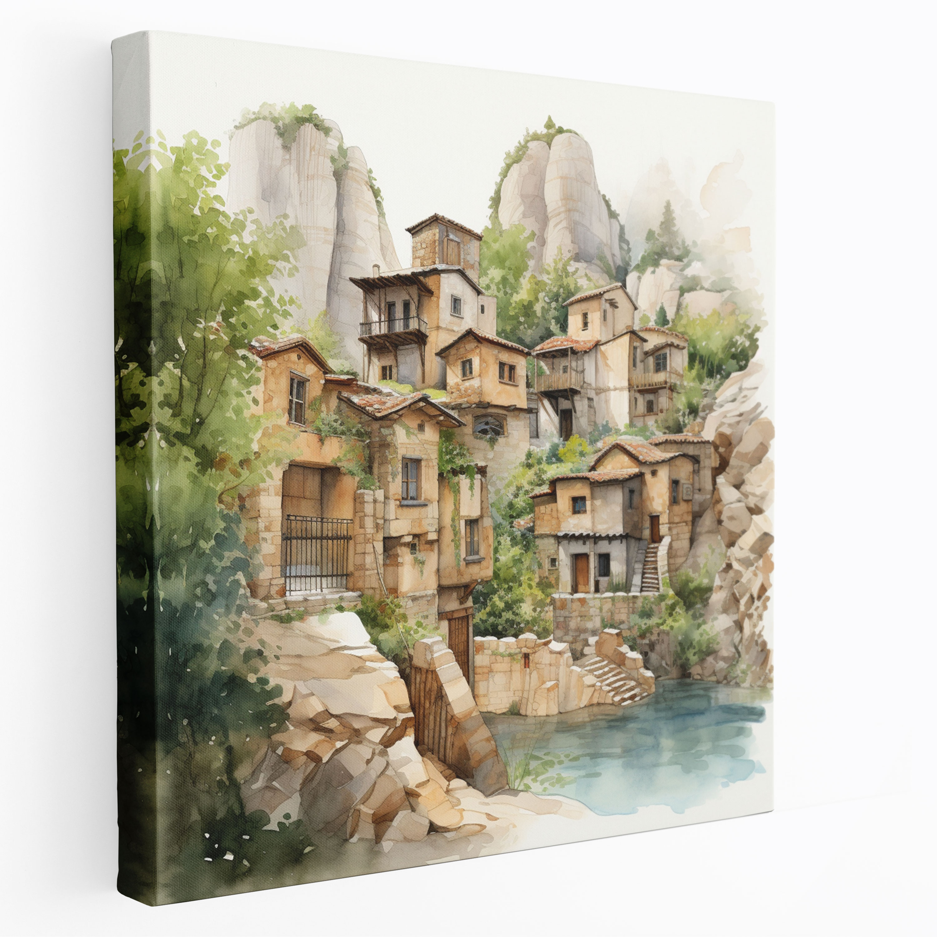 Anatolia Wall Art - Traditional Anatolian Village - Anatolia, Watercolor Illustration, Anatolia, Traditional Village