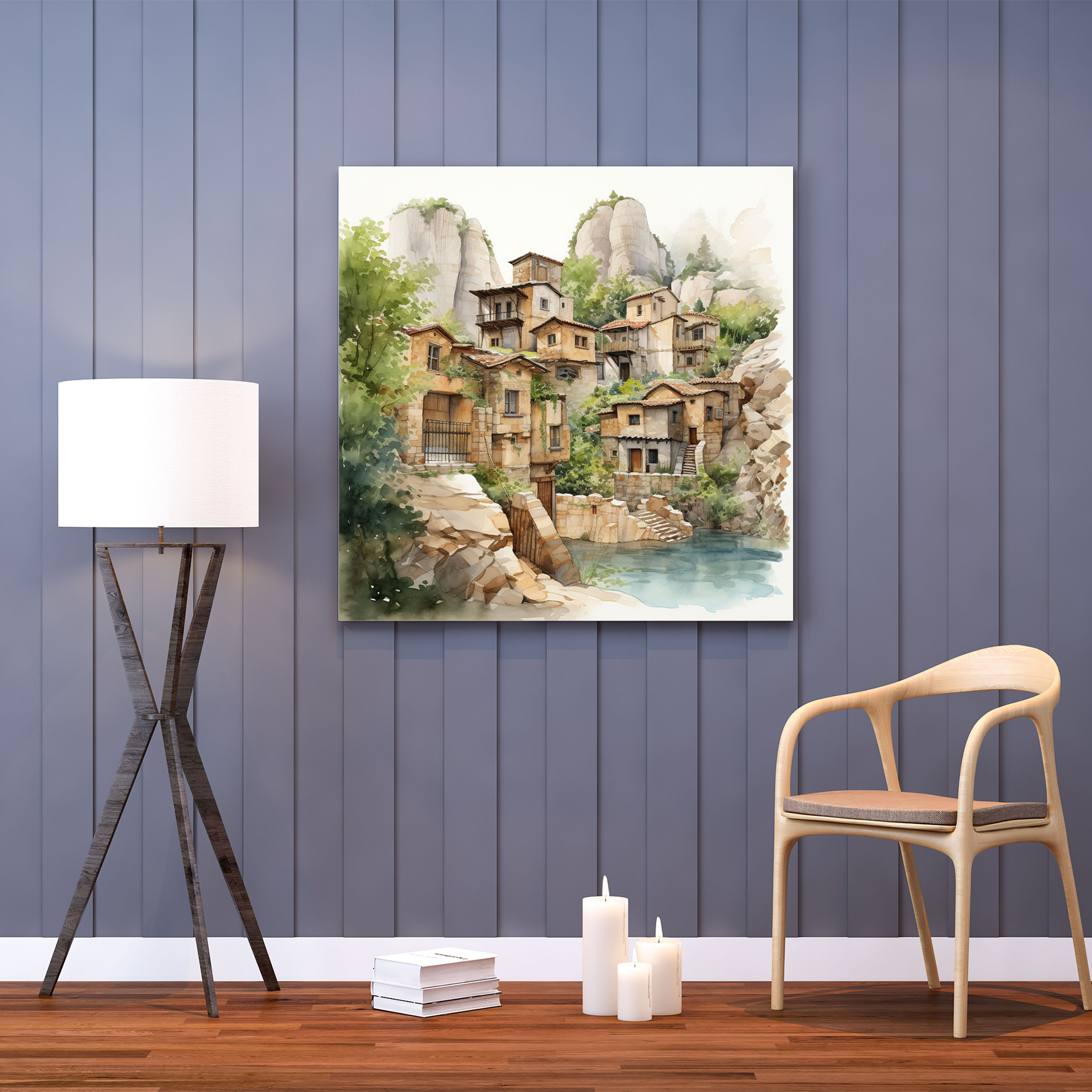 Anatolia Wall Art - Traditional Anatolian Village - Anatolia, Watercolor Illustration, Anatolia, Traditional Village