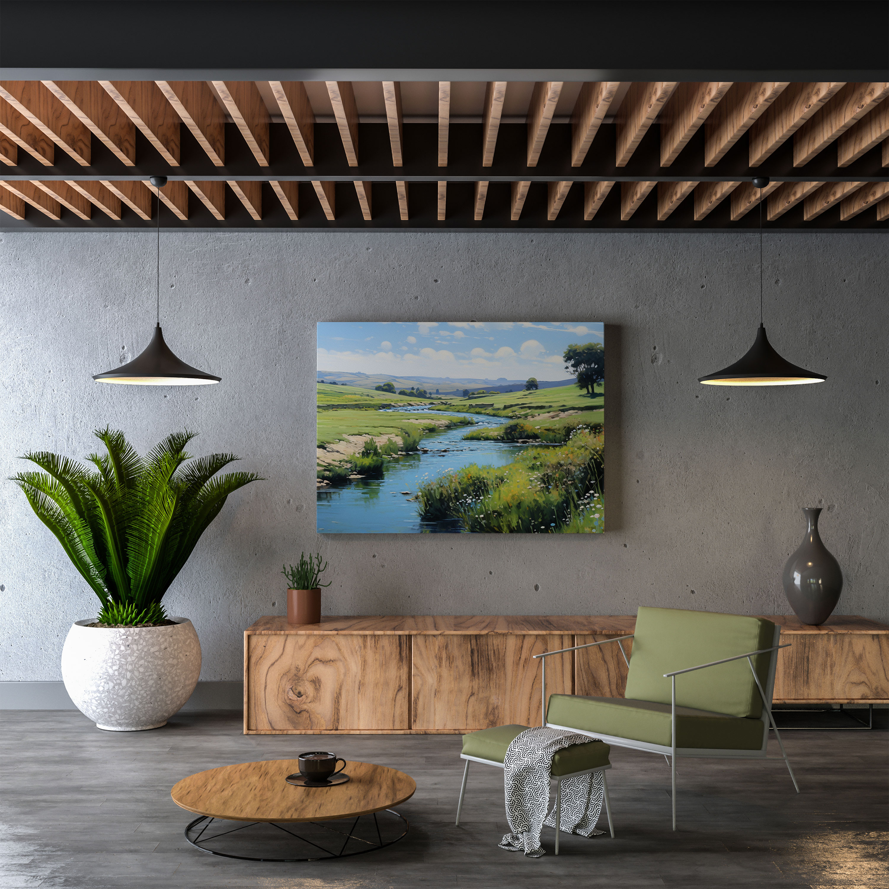 Anatolia Wall Art - Tranquil Anatolian River - Anatolia, Impressionist Painting, Canvas, Anatolia