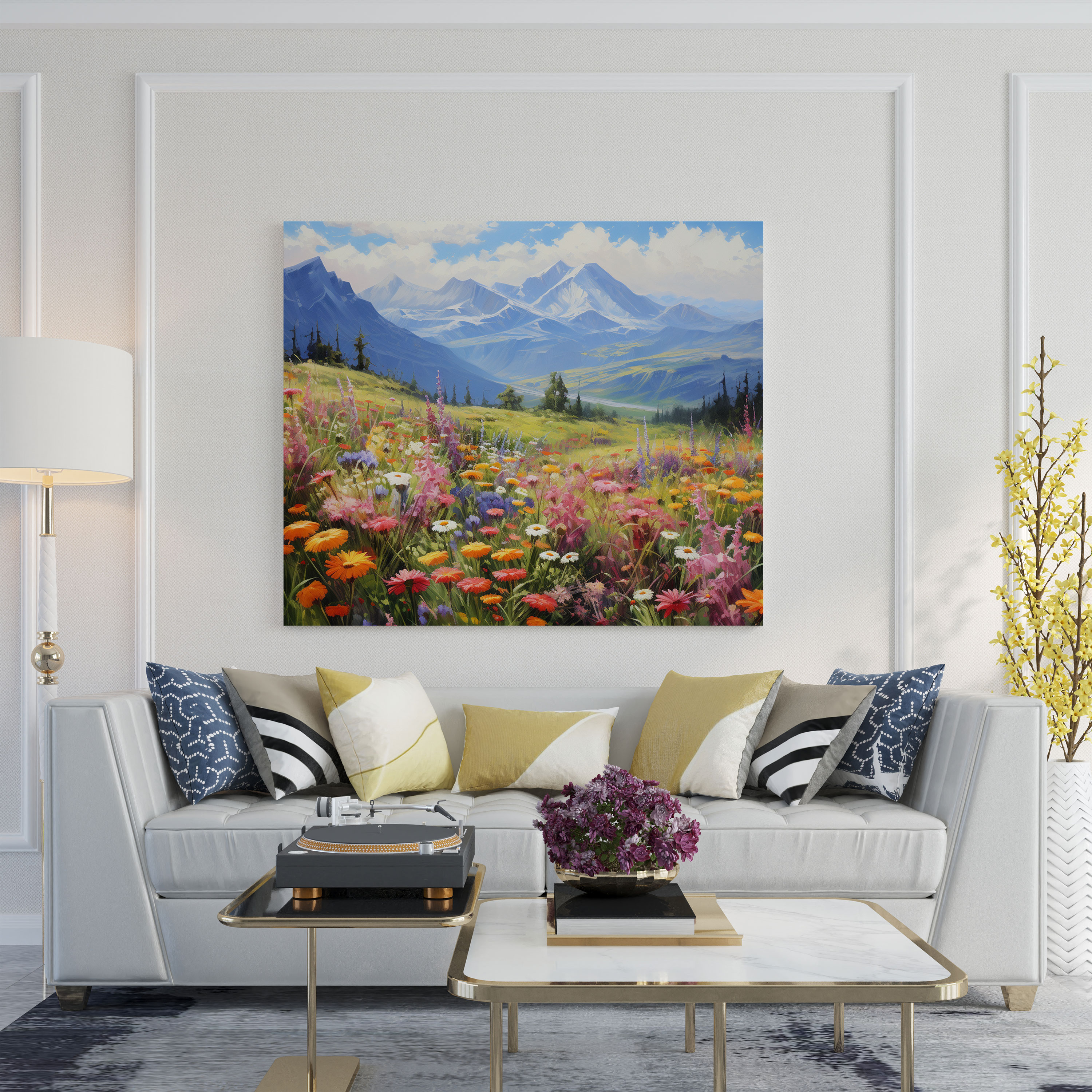 Anatolia Canvas Print - Majestic Mountain Wildflowers - Anatolia, Oil Painting, Wildflowers, Home Decoration