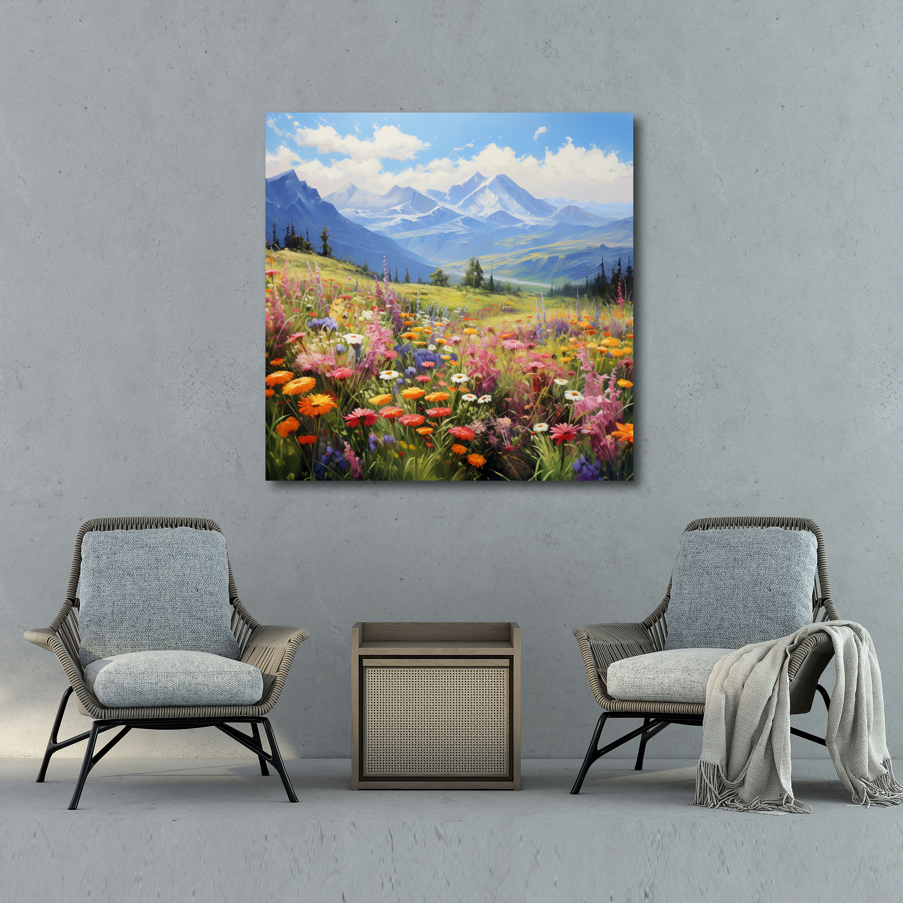 Anatolia Canvas Print - Majestic Mountain Wildflowers - Anatolia, Oil Painting, Wildflowers, Home Decoration