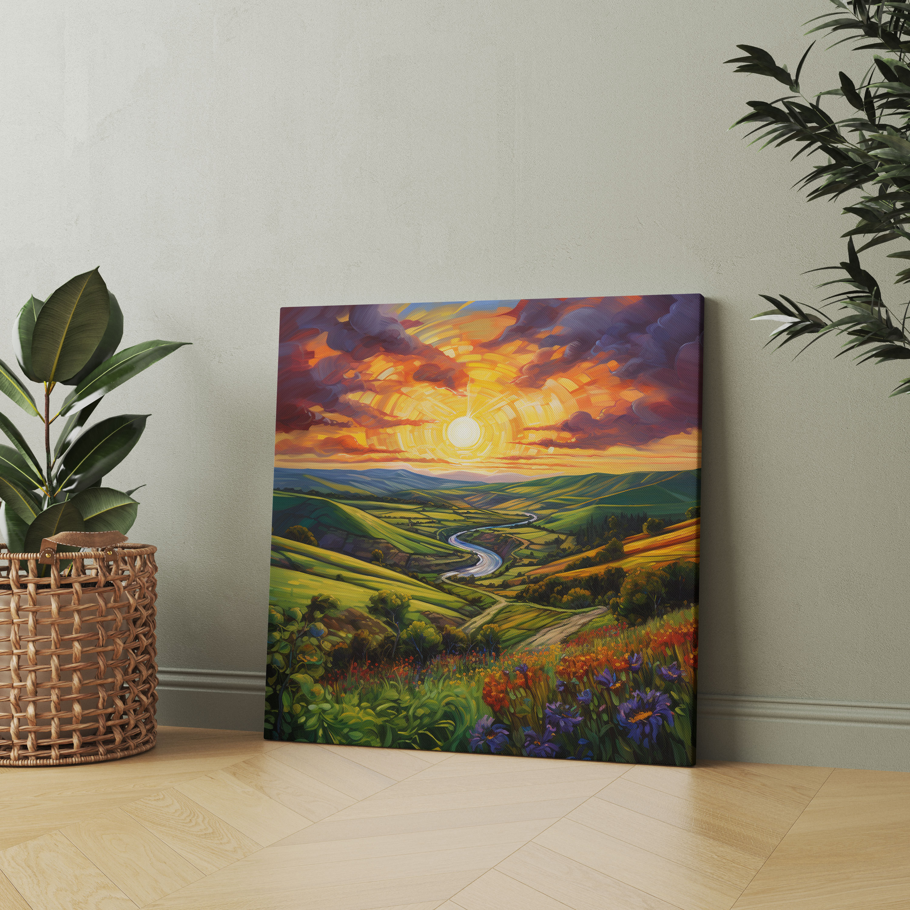 Anatolia Wall Art - Impressionist Landscape With Vibrant Sunset - Anatolia, Canvas Wall Art, Wall Decoration, Canvas Print