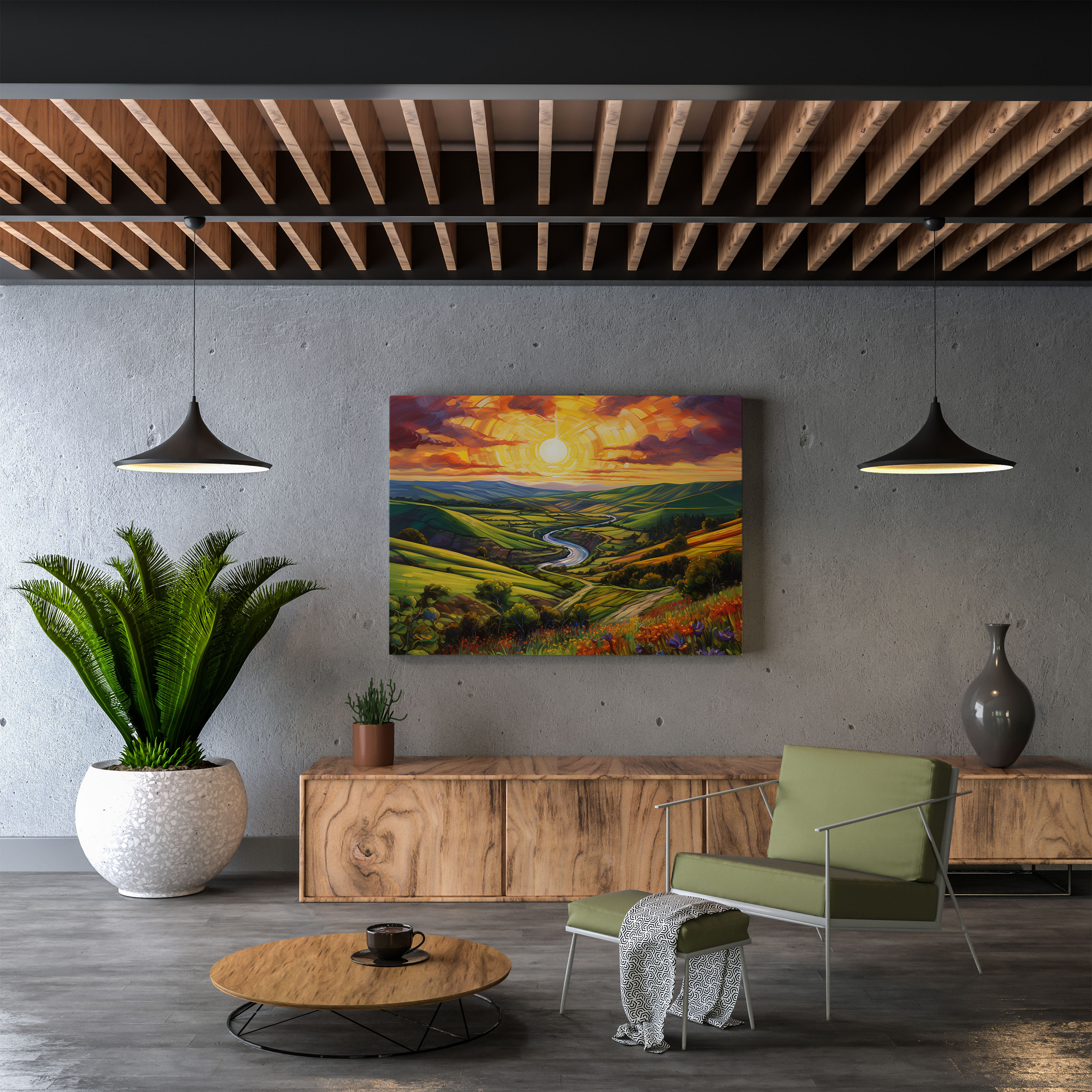 Anatolia Wall Art - Impressionist Landscape With Vibrant Sunset - Anatolia, Canvas Wall Art, Wall Decoration, Canvas Print
