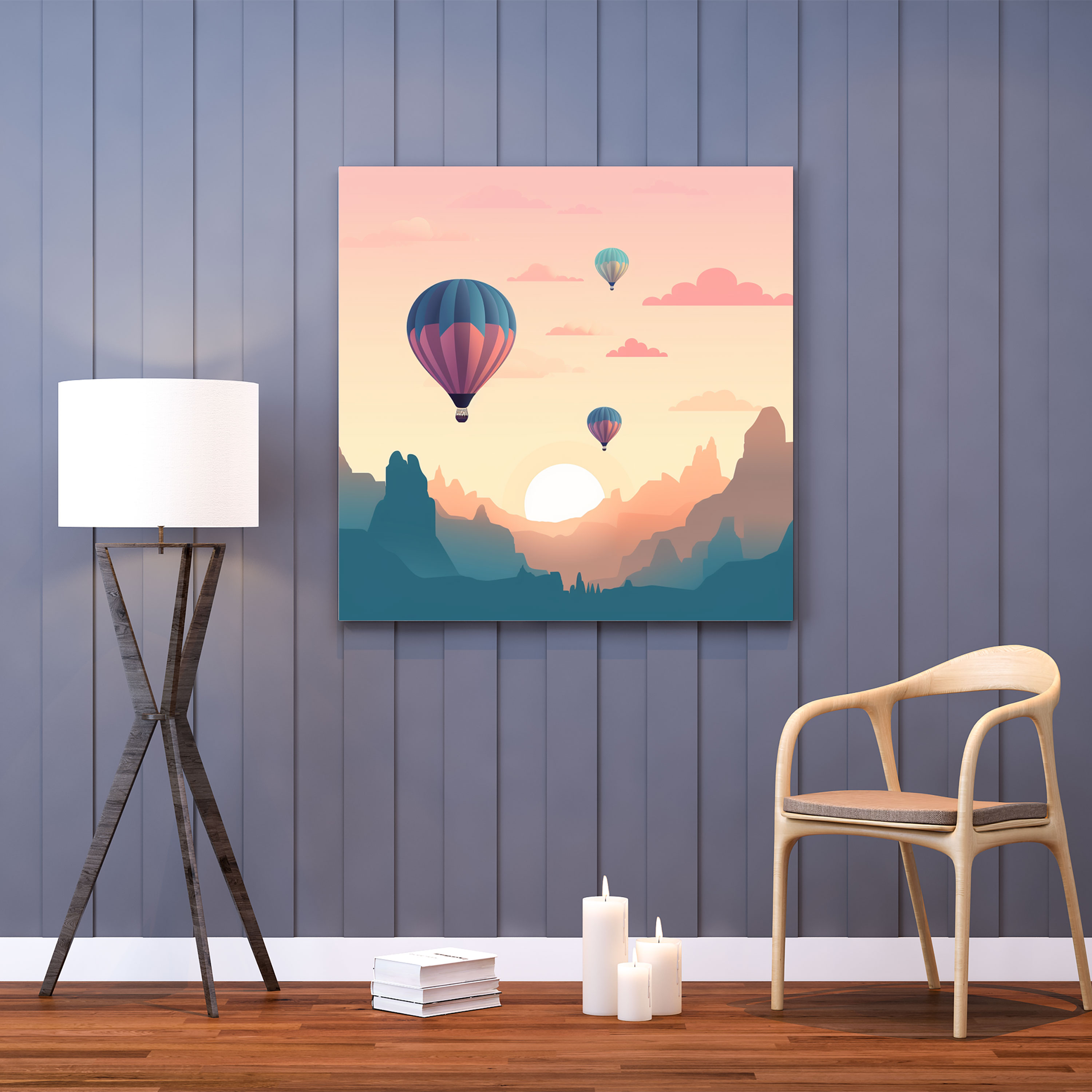 Anatolia Wall Decoration - Minimalist Cappadocia Hot Air Balloon Silhouette - Anatolia, Wall Art, Canvas Print, Canvas