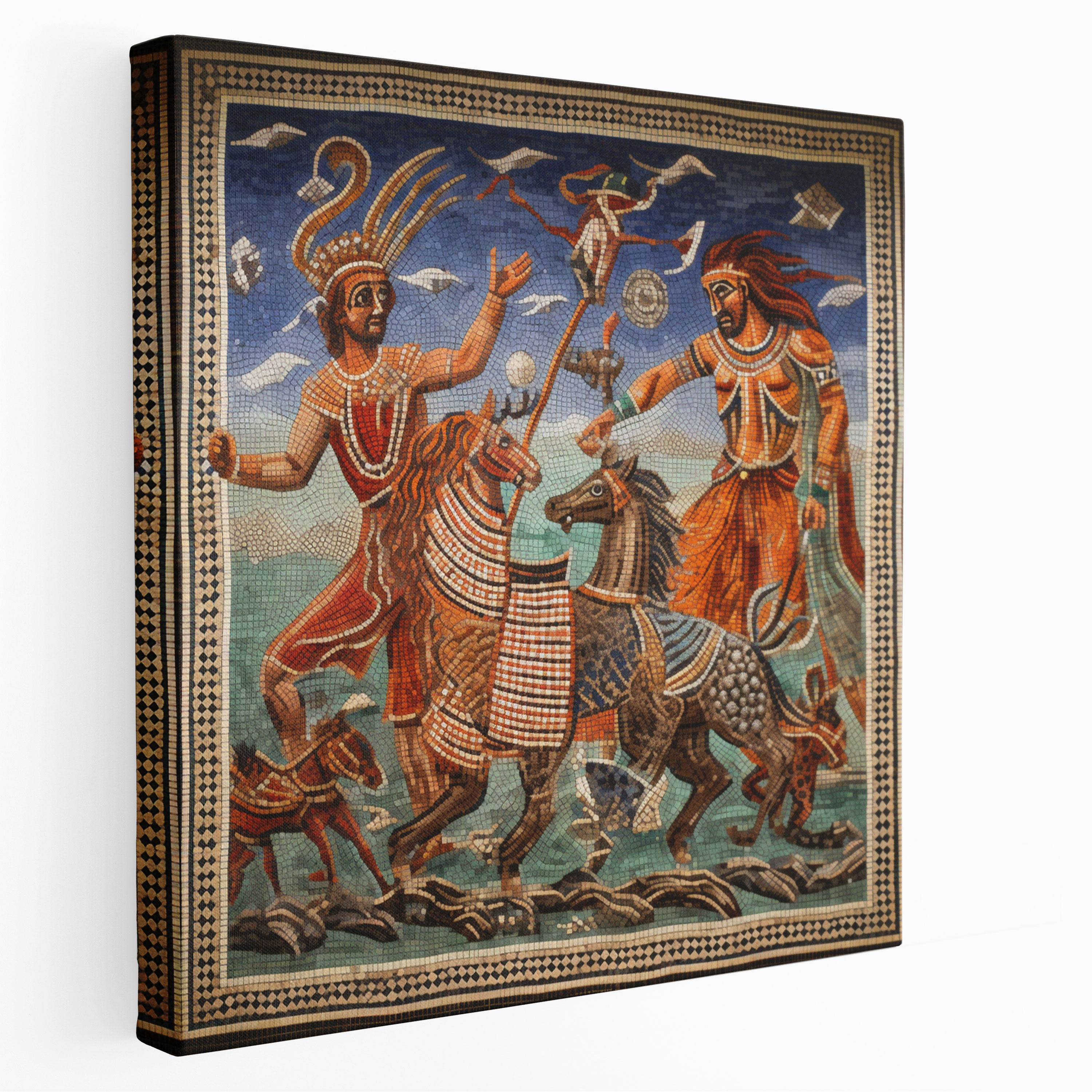Anatolia Canvas Print - Ancient Mosaic Art With Mythological Scene - Anatolia, Home Decoration, Ancient Mosaic Art, Wall Decoration