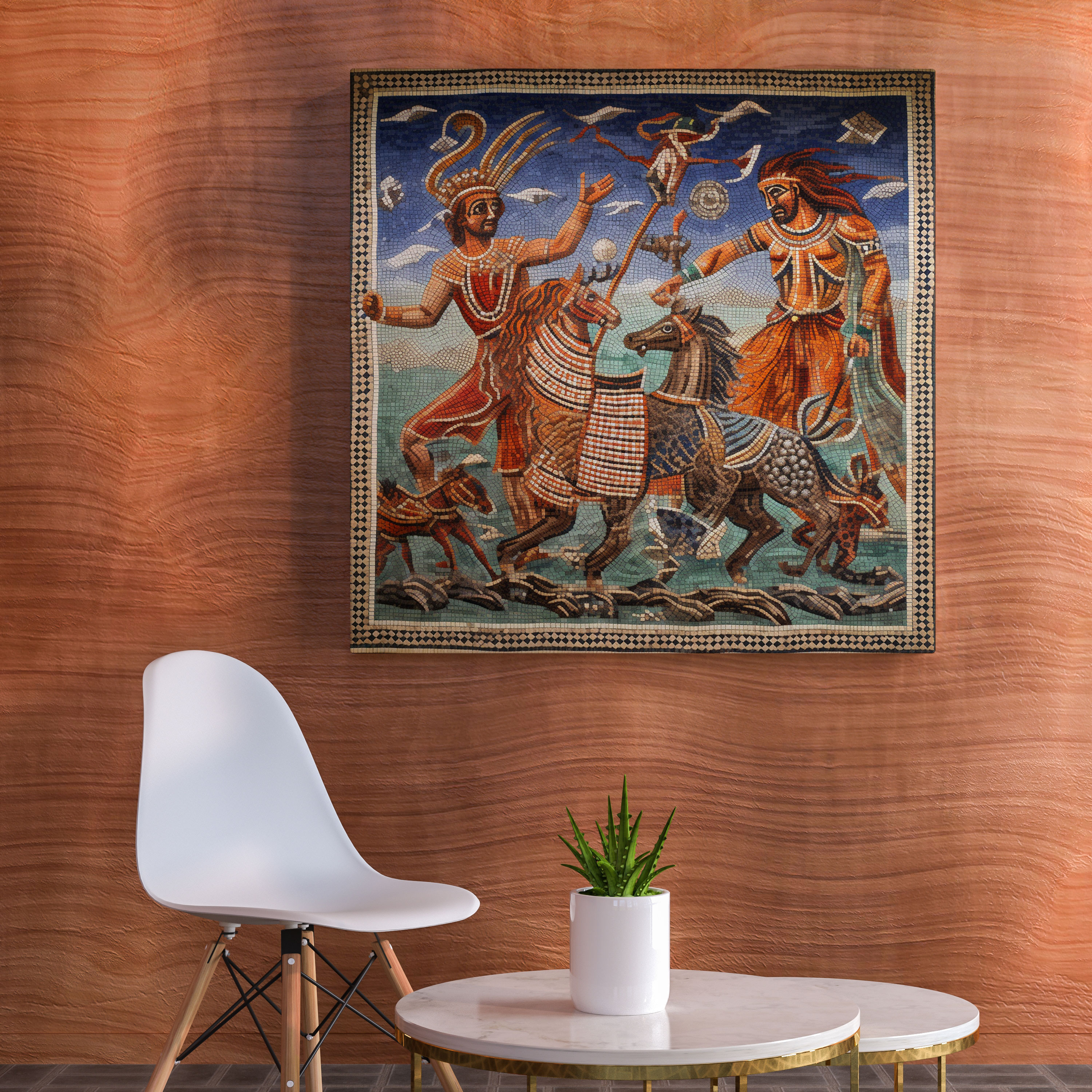Anatolia Canvas Print - Ancient Mosaic Art With Mythological Scene - Anatolia, Home Decoration, Ancient Mosaic Art, Wall Decoration