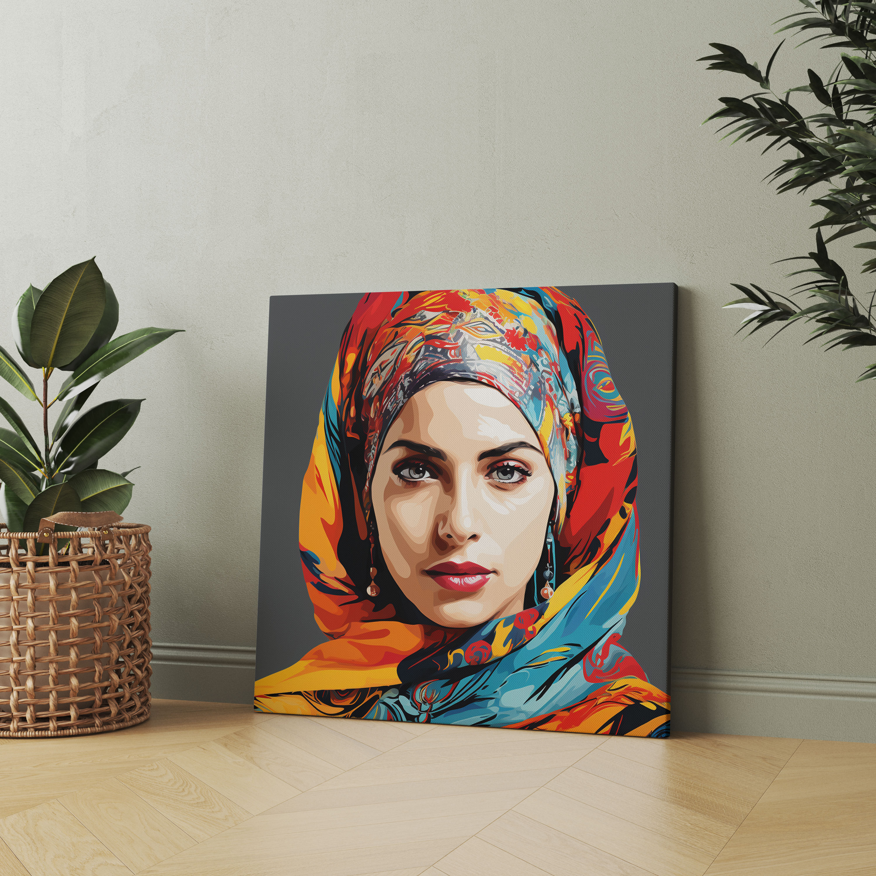 Anatolia Wall Decoration - Pop Art Portrait Of Anatolian Woman In Traditional Attire - Anatolia, Canvas Print, Anatolia, Home Decoration