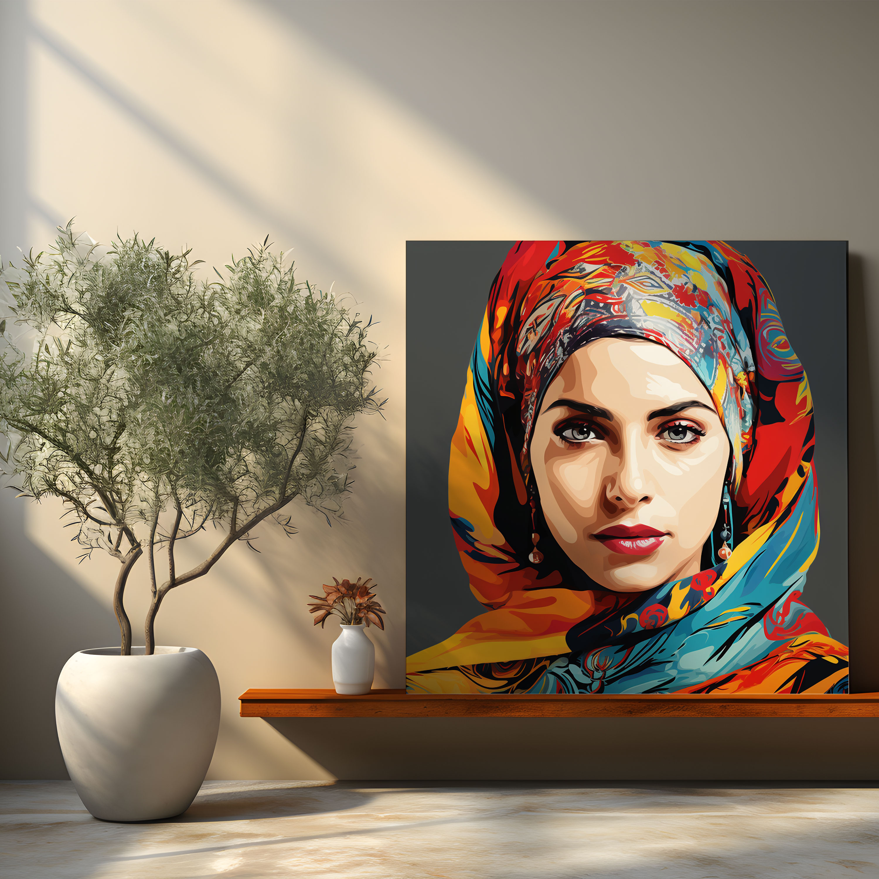 Anatolia Wall Decoration - Pop Art Portrait Of Anatolian Woman In Traditional Attire - Anatolia, Canvas Print, Anatolia, Home Decoration