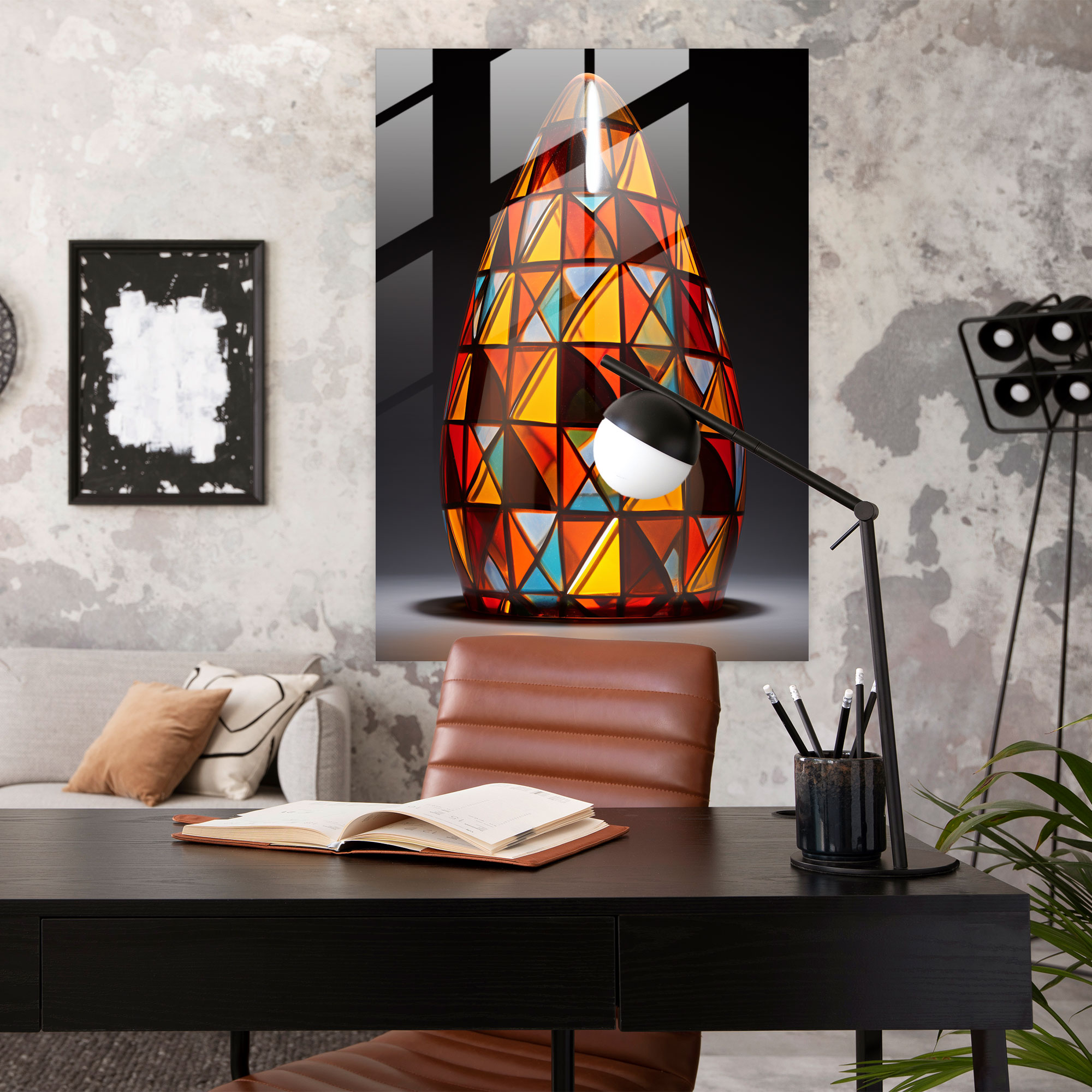 African Geometric Glass Print - Afro, Rich Cultural Heritage, Intricate Designs, Geometric Patterns