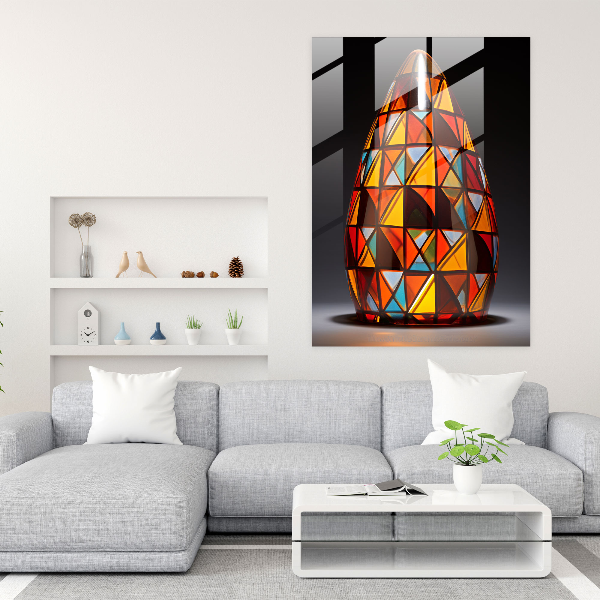 African Geometric Glass Print - Afro, Rich Cultural Heritage, Intricate Designs, Geometric Patterns