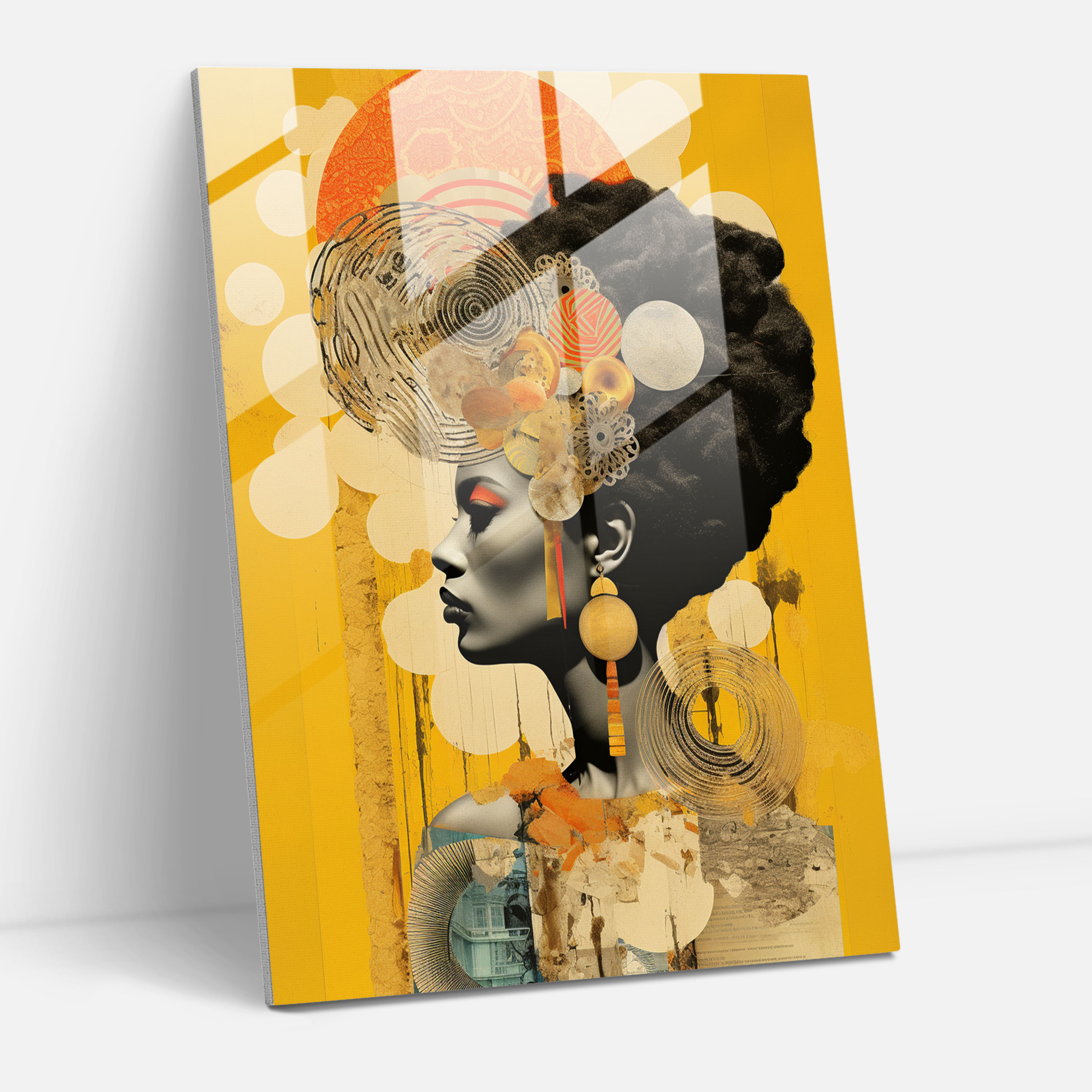 Afro Wall Decoration - Afro, Visually Stunning, Glass Print, Diversity
