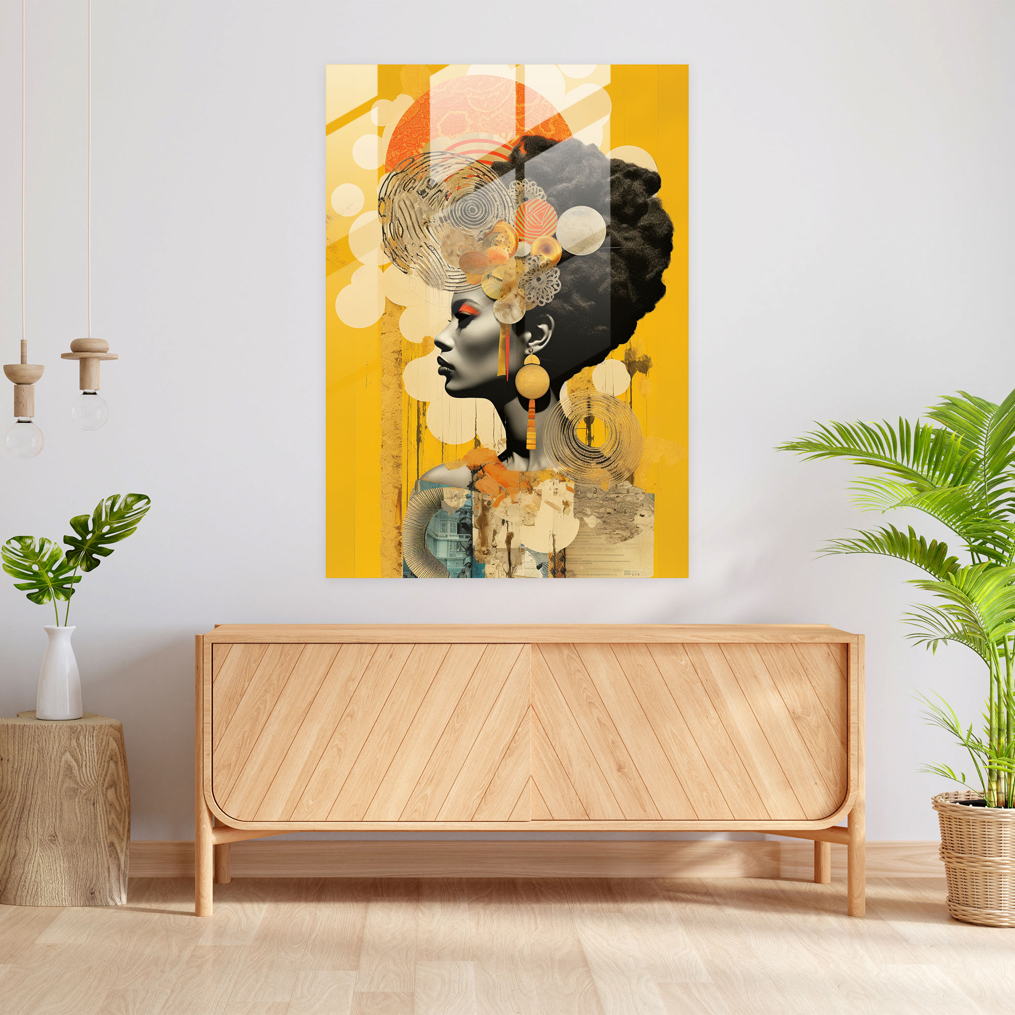 Afro Wall Decoration - Afro, Visually Stunning, Glass Print, Diversity