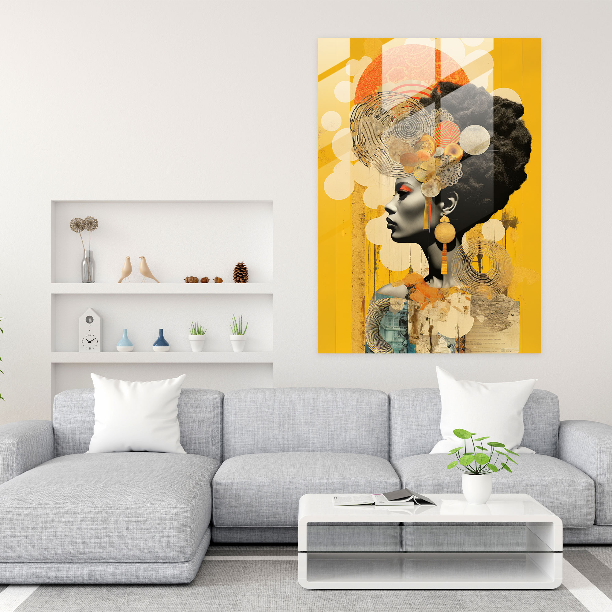 Afro Wall Decoration - Afro, Visually Stunning, Glass Print, Diversity