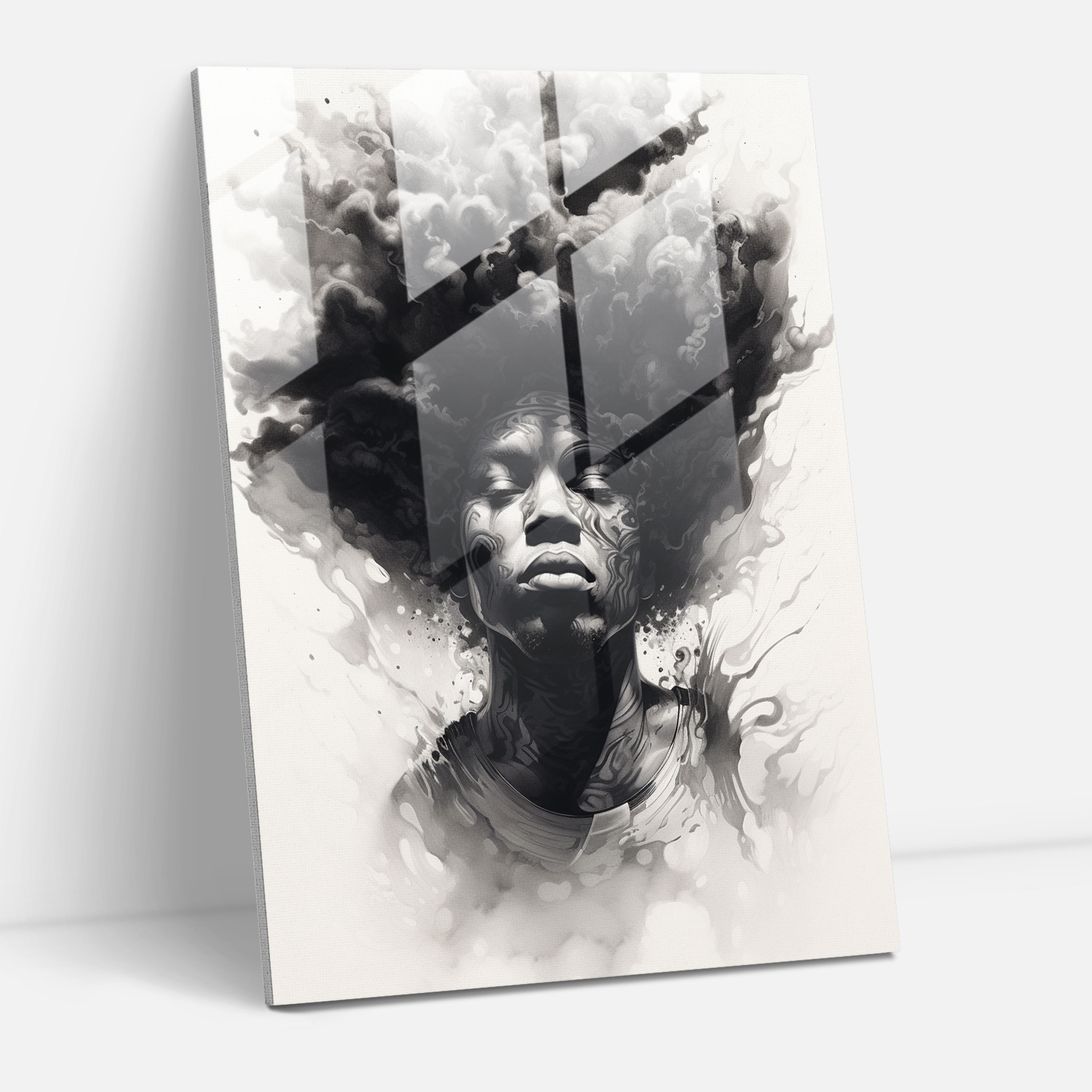 Afro Glass Print - Afro, Glass Print, Inspiring, Wall Decoration