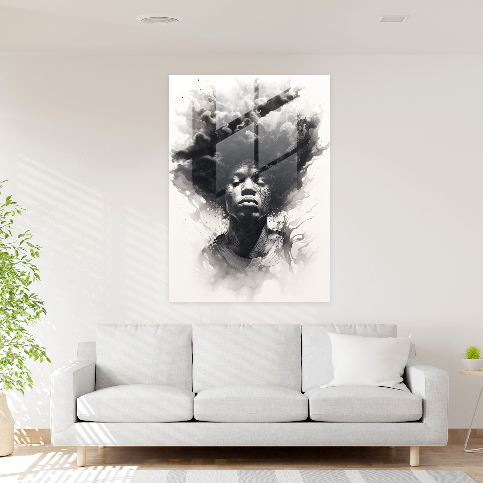 Afro Glass Print - Afro, Glass Print, Inspiring, Wall Decoration