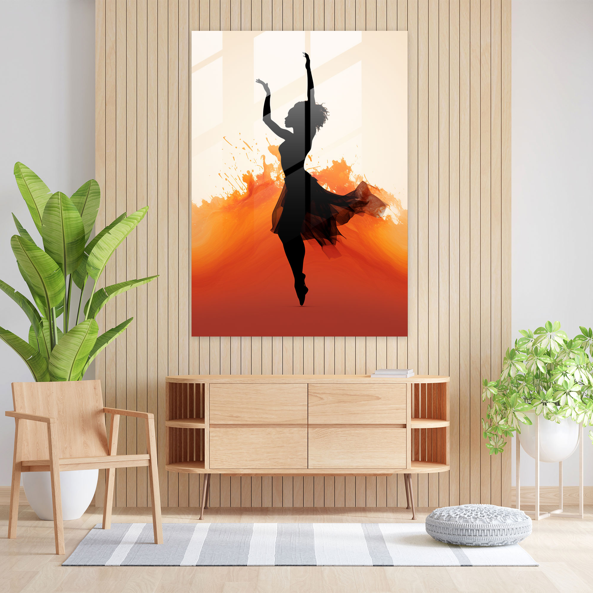 Afro Glass Print - Minimalist Afro Dance Silhouette - Afro, Modern Art, Glass Wall Art, Minimalist Silhouette Artwork