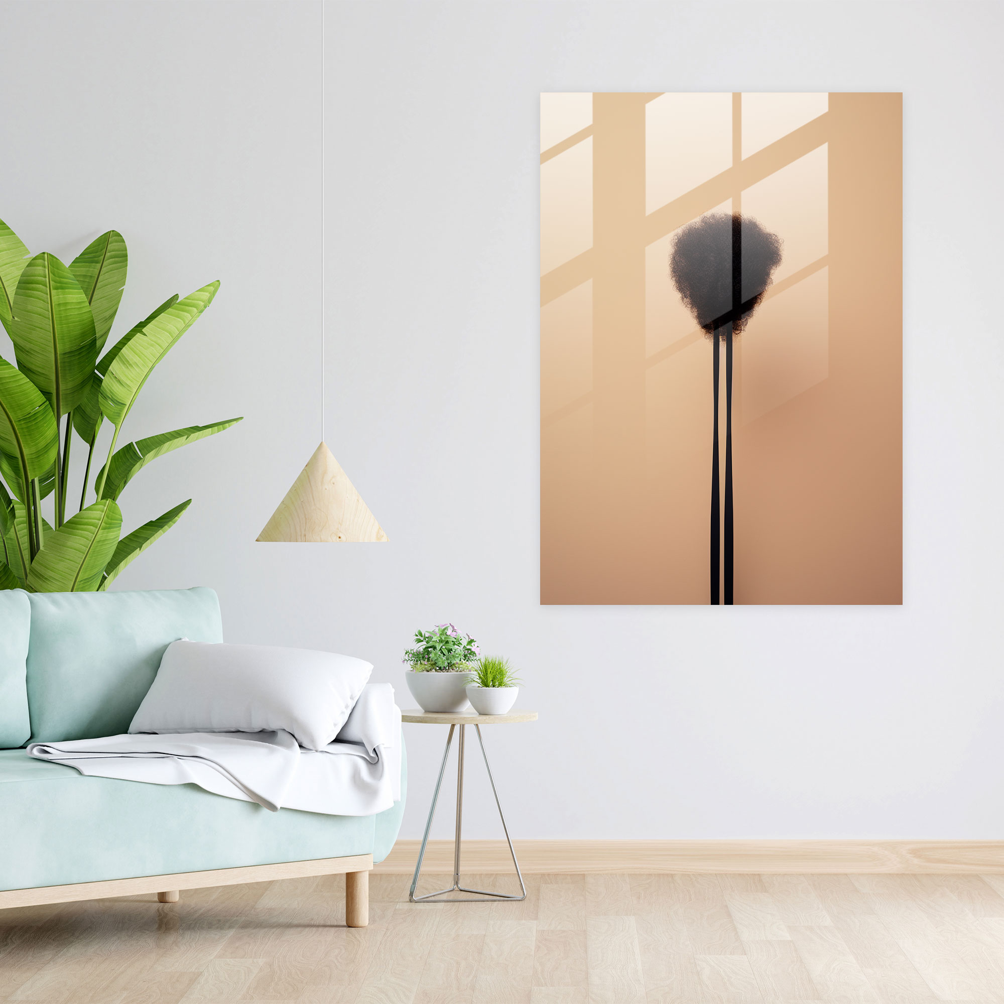 Afro Essentials Cam Tablo - Afro Modern Sanat Yakın Çekim