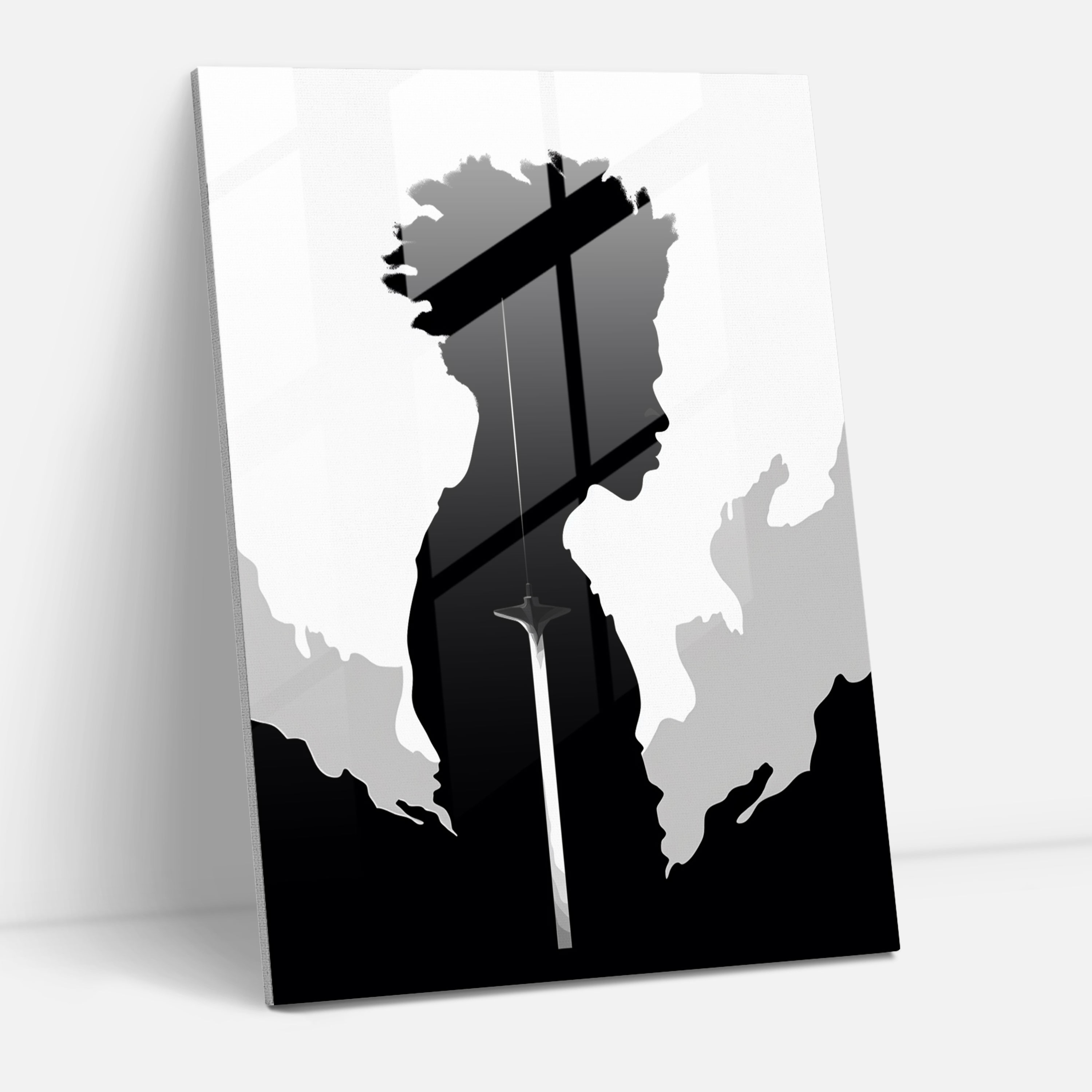 Afro Warrior Glass Print - Afro, Wall Decoration, Resilience, Afro Warrior